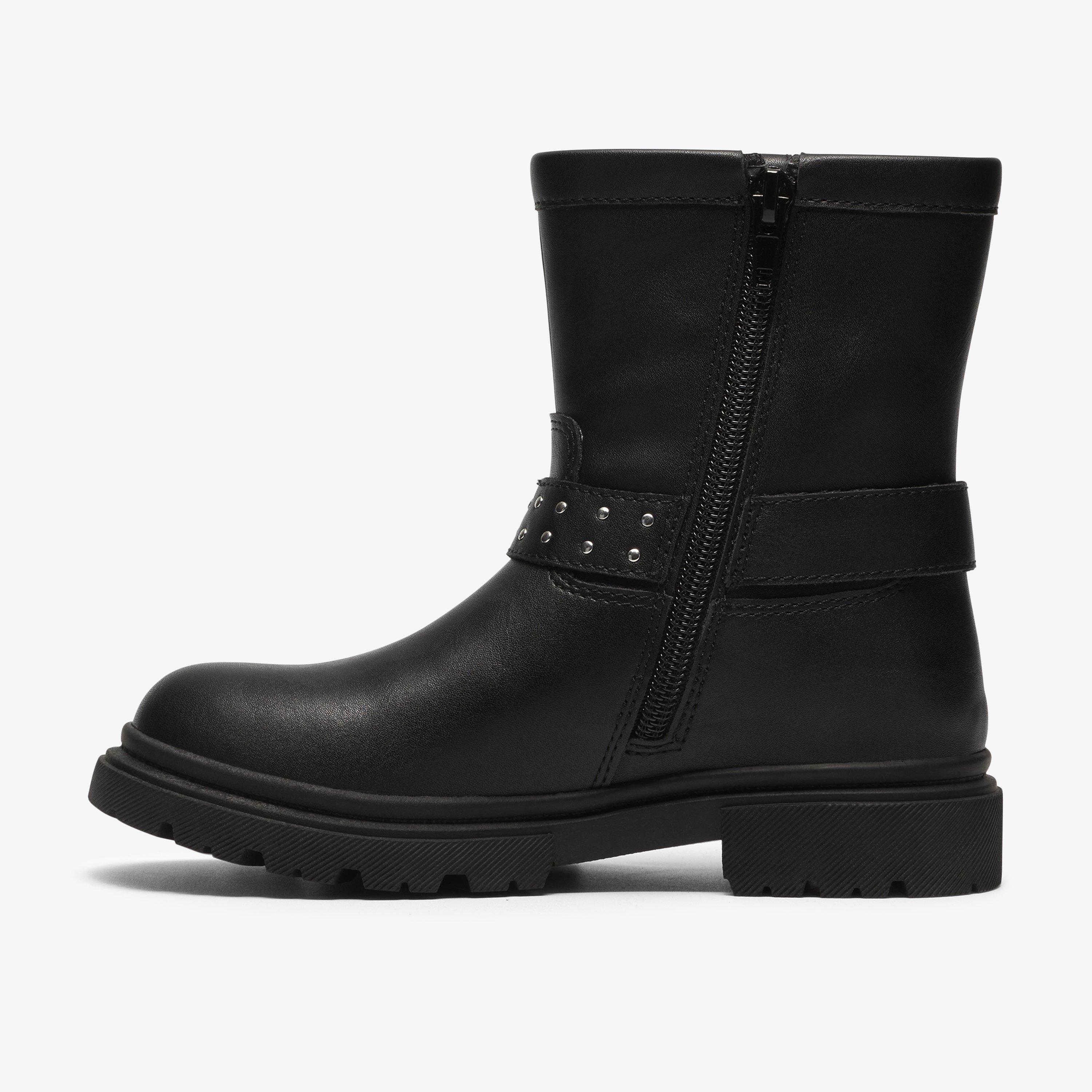 Zariah Edge Kids Black Ankle Boots School Shoes, view 2 of 6