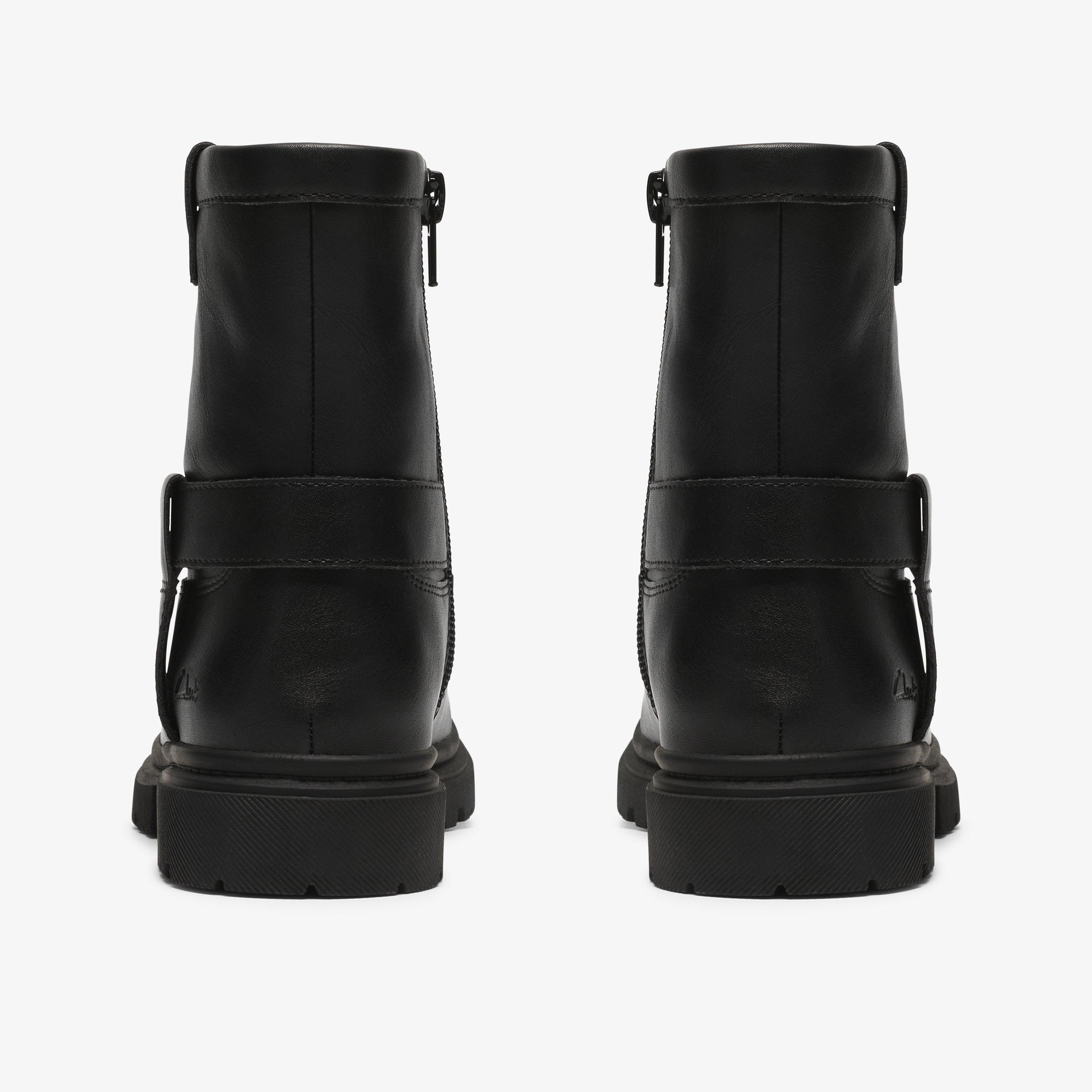 Zariah Edge Kids Black Ankle Boots School Shoes, view 5 of 6