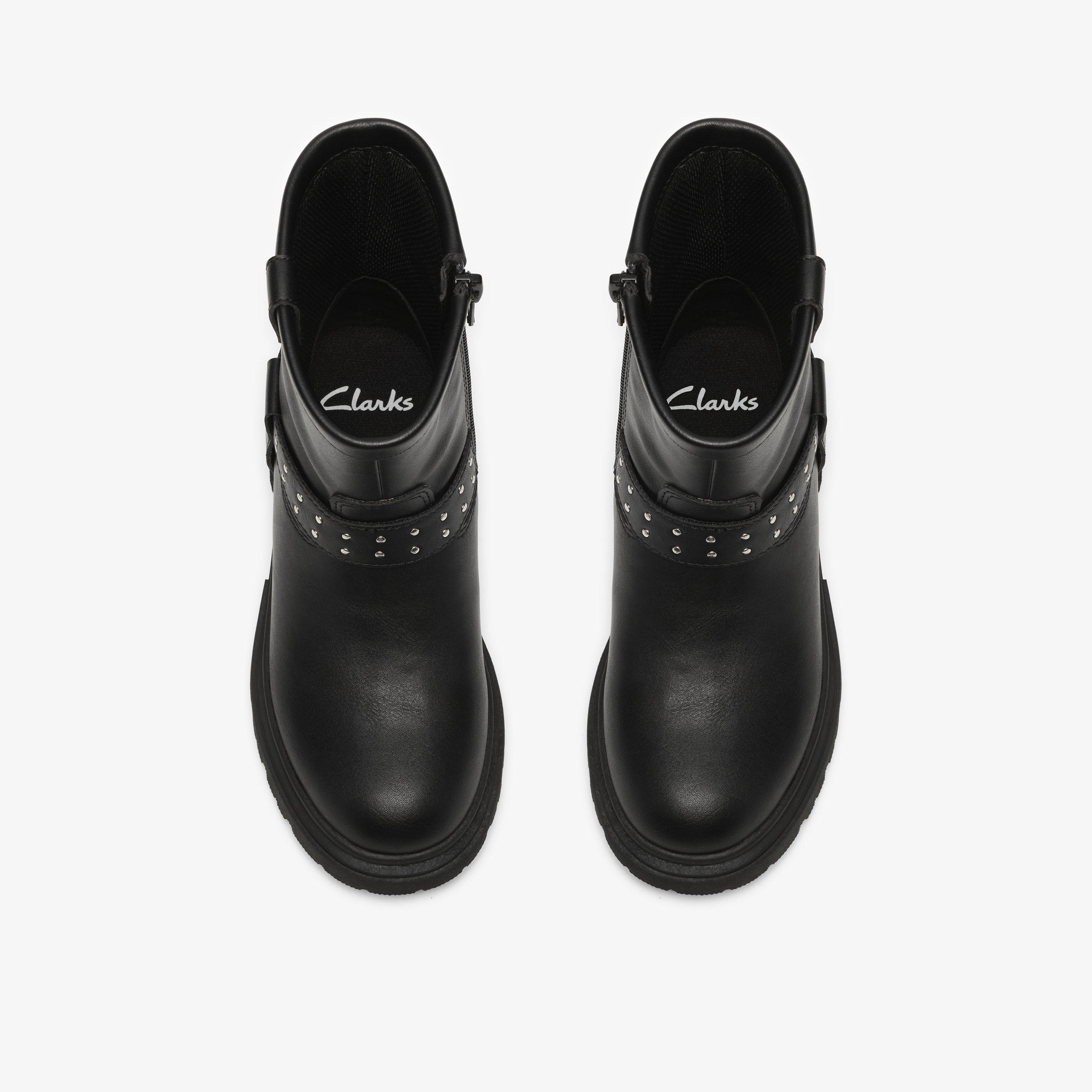 Zariah Edge Kids Black Ankle Boots School Shoes, view 6 of 6