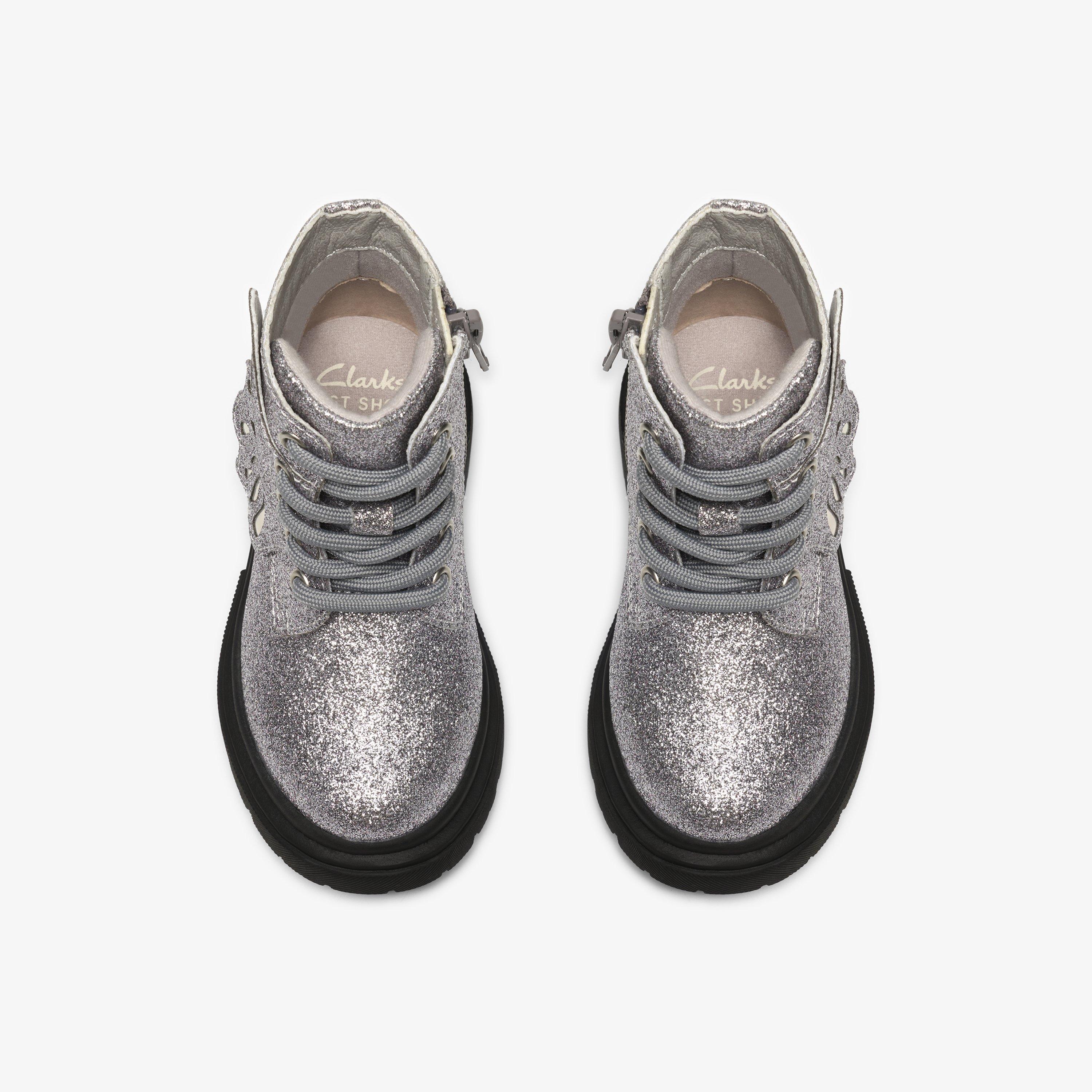 Zariah Lace Toddler Silber Metallic Stiefeletten, view 6 of 6