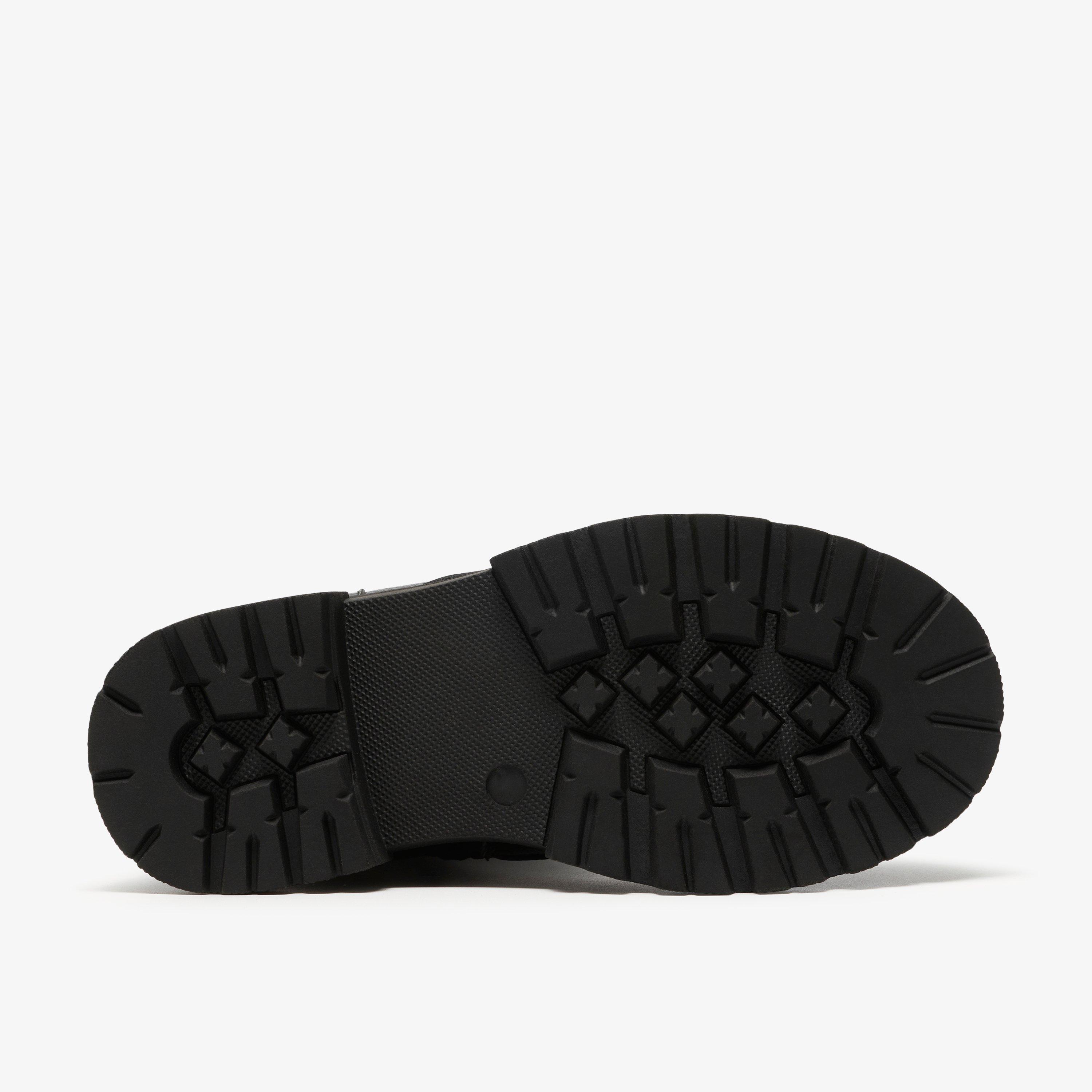 Zariah Zip Kid Black Ankle Boots School Shoes, view 3 of 6