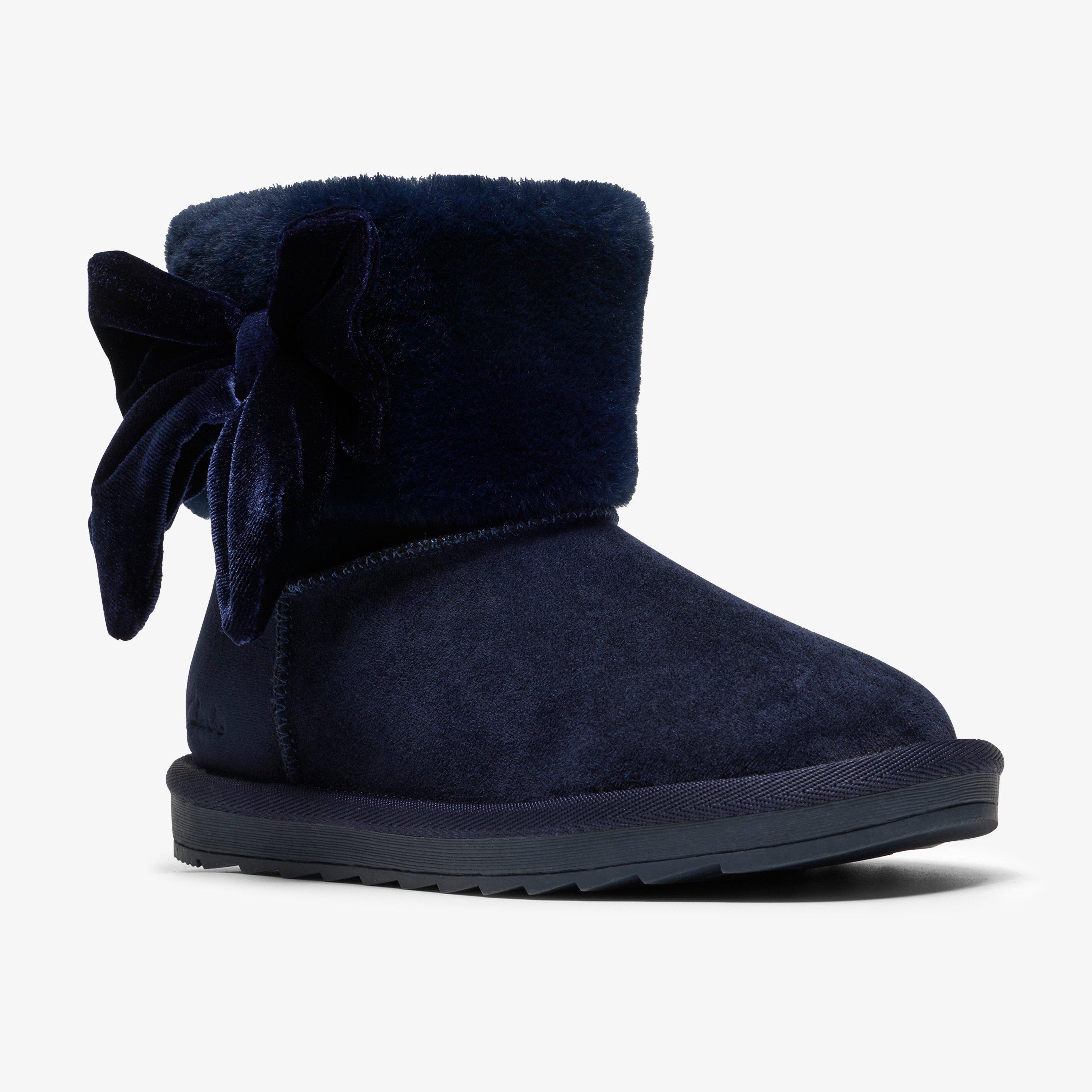 Alina Bow Kids Boots Navy Ankle Boots, view 4 of 6