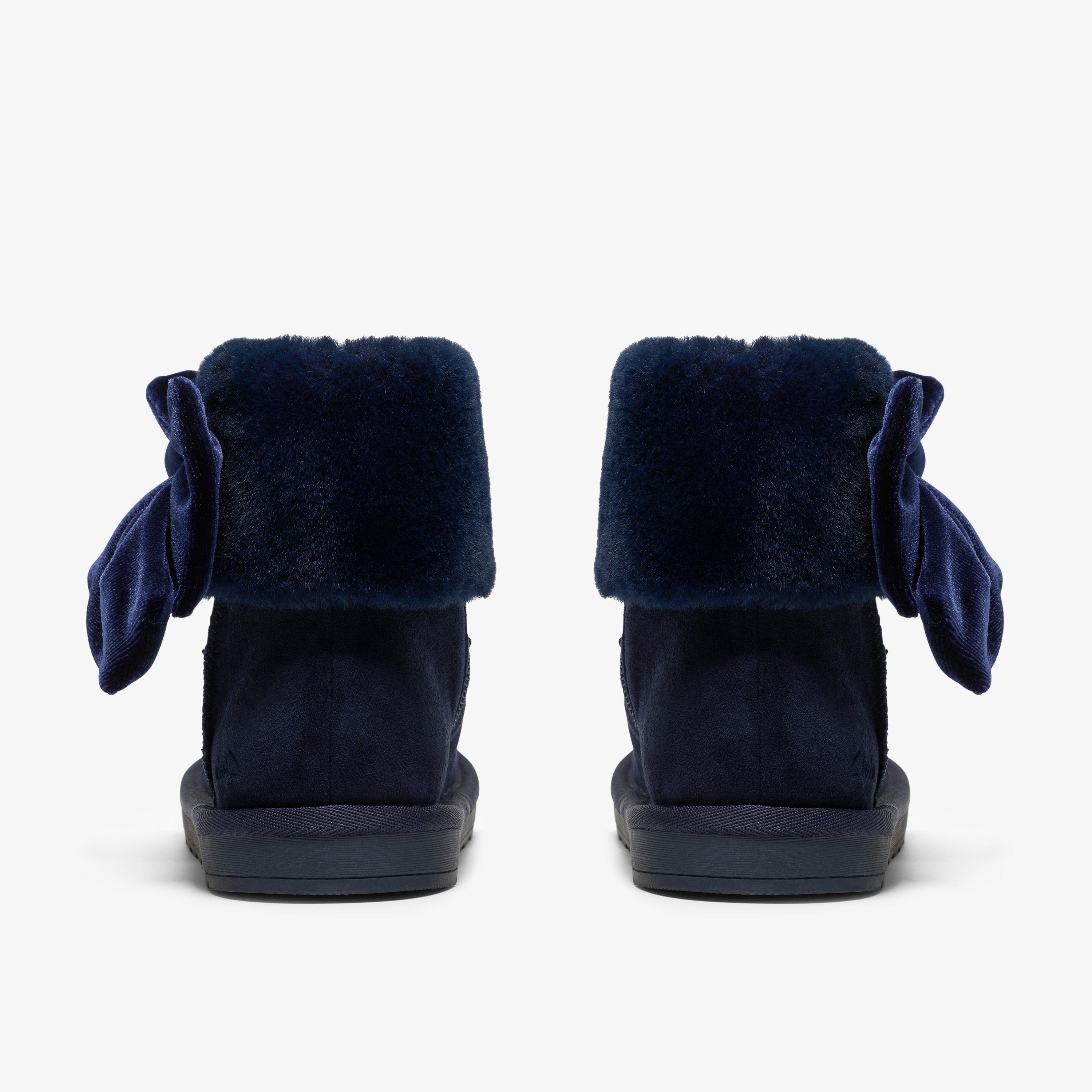 Alina Bow Kids Boots Navy Ankle Boots, view 5 of 6