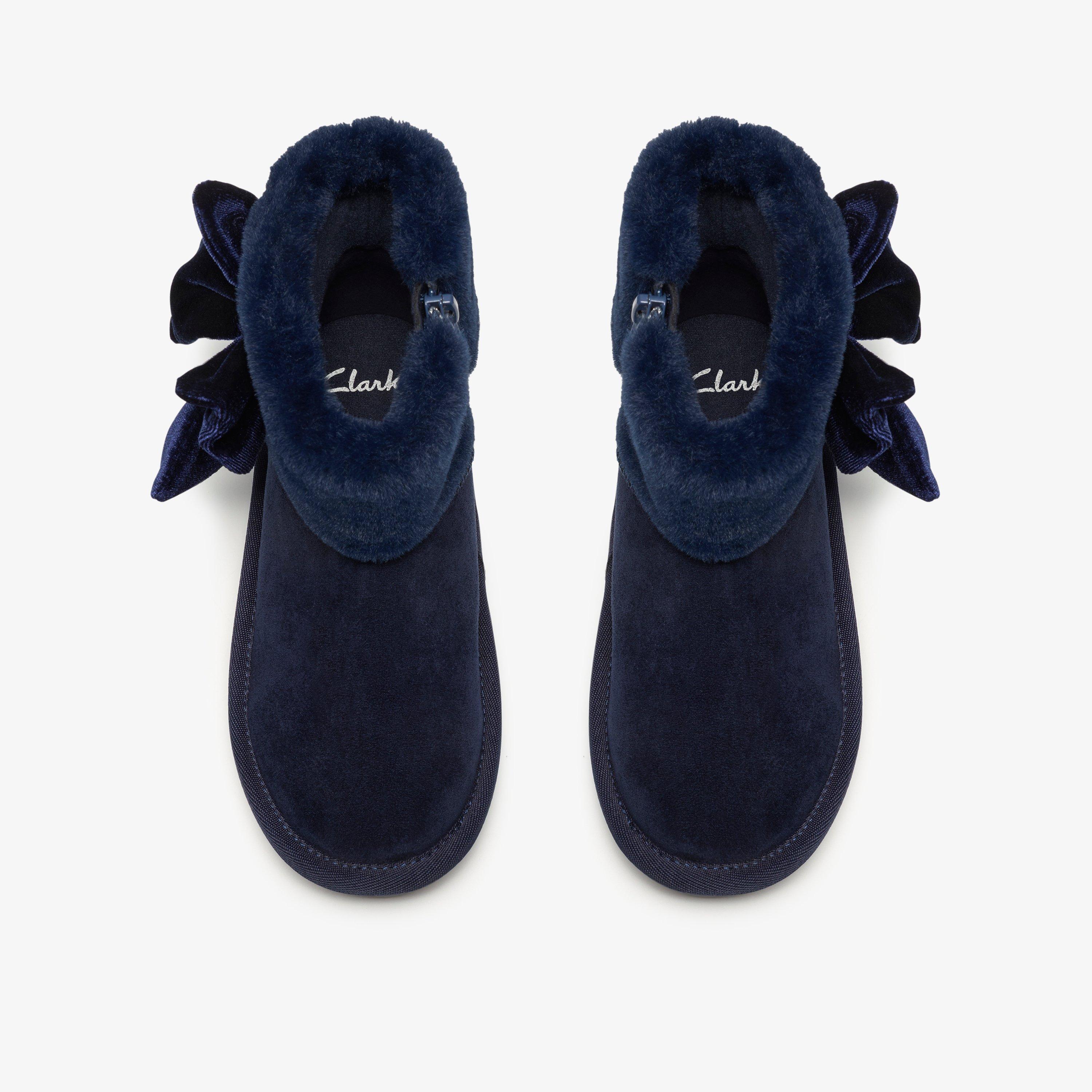 Alina Bow Kids Boots Navy Ankle Boots, view 6 of 6