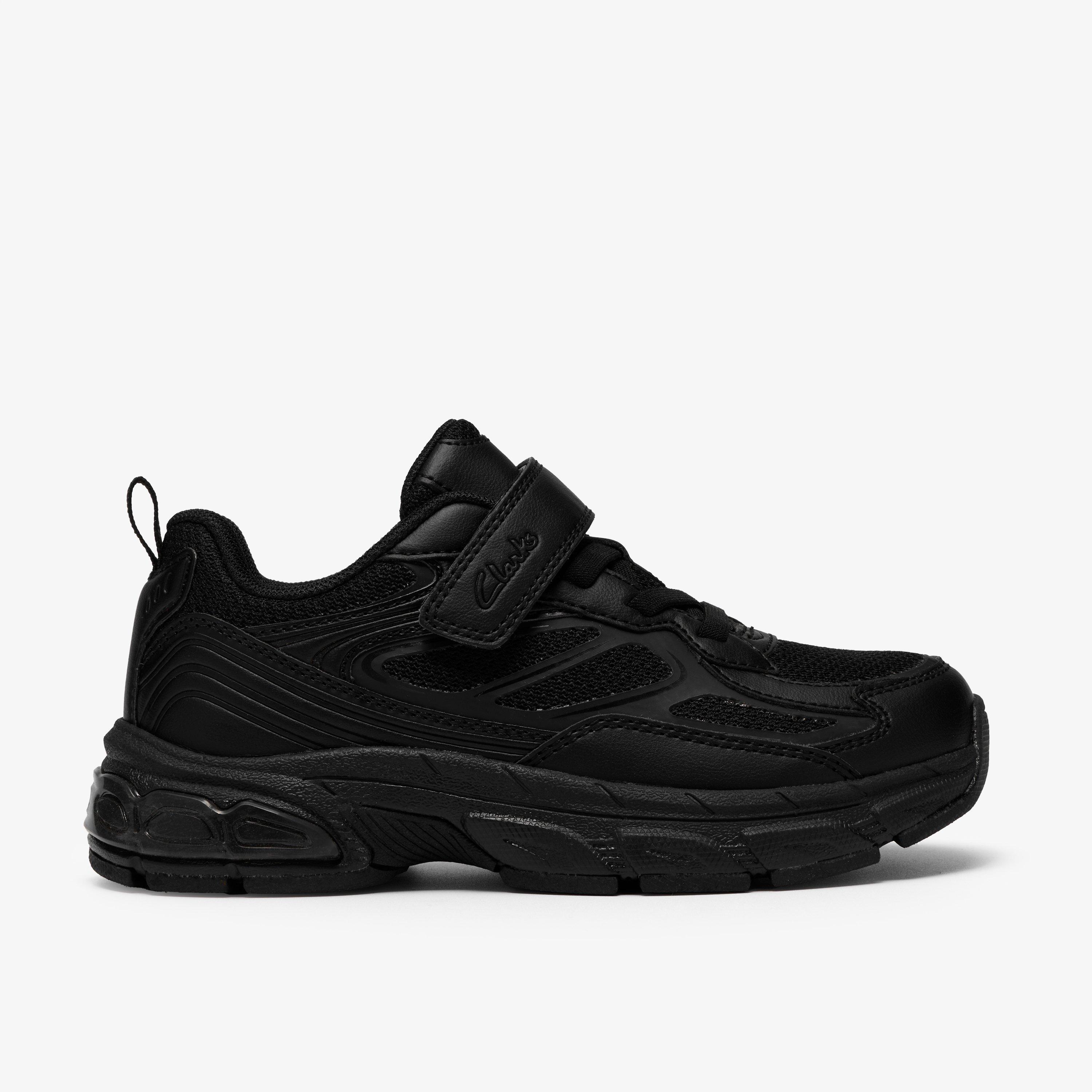 Torridon Vibe Kid Black Trainers Riptape School Shoes, view 1 of 6