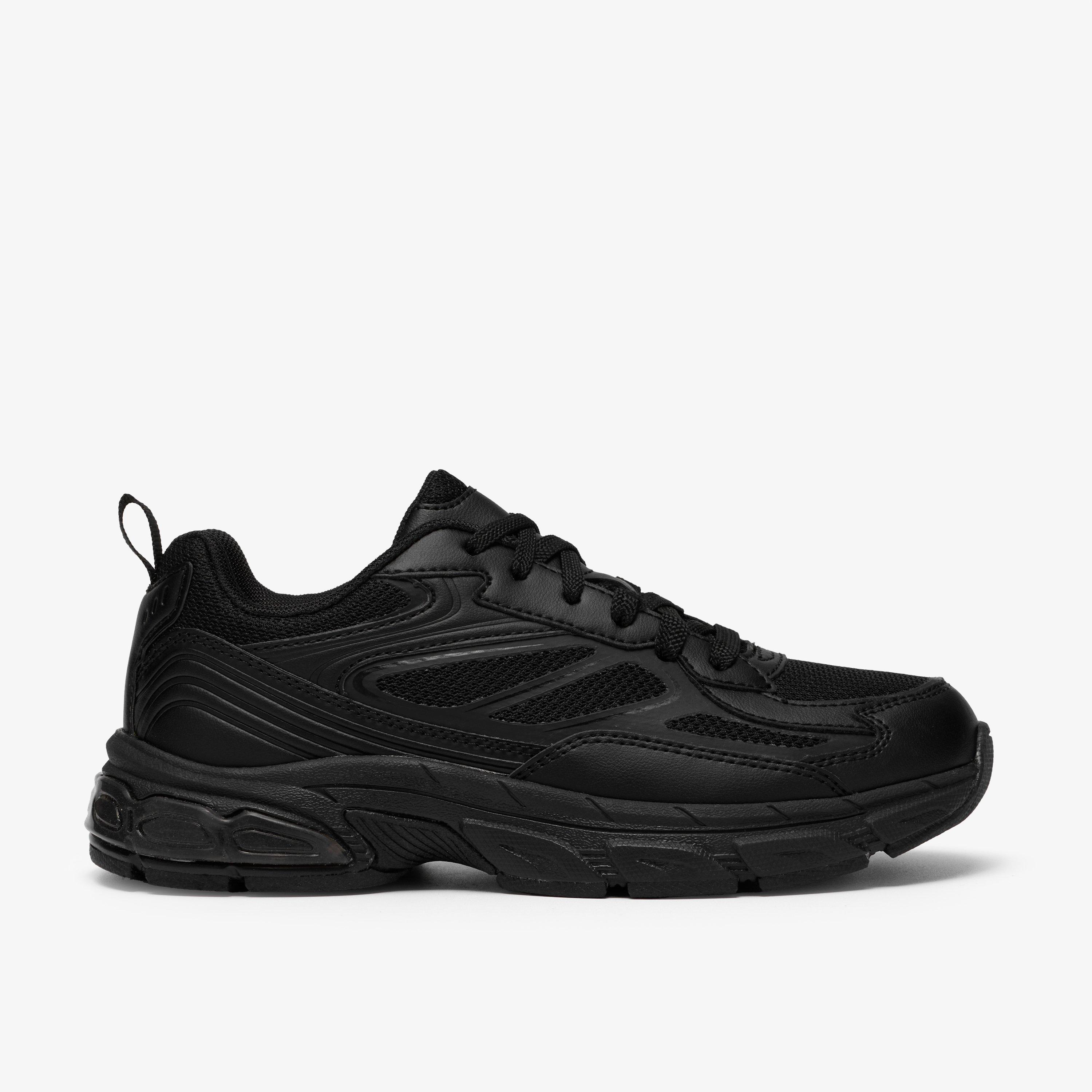Torridon Vibe Older Black Trainers Lace Up School Shoes, view 1 of 6