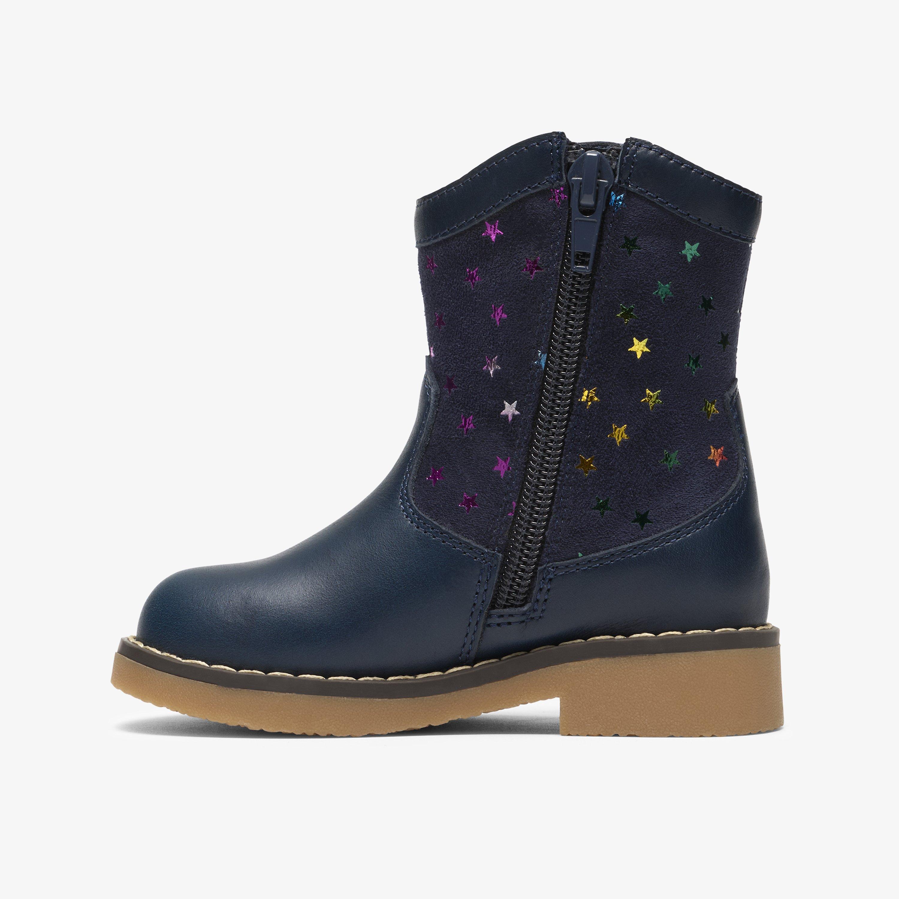 Ambrose Star Toddler Navy Ankle Boots, view 2 of 6