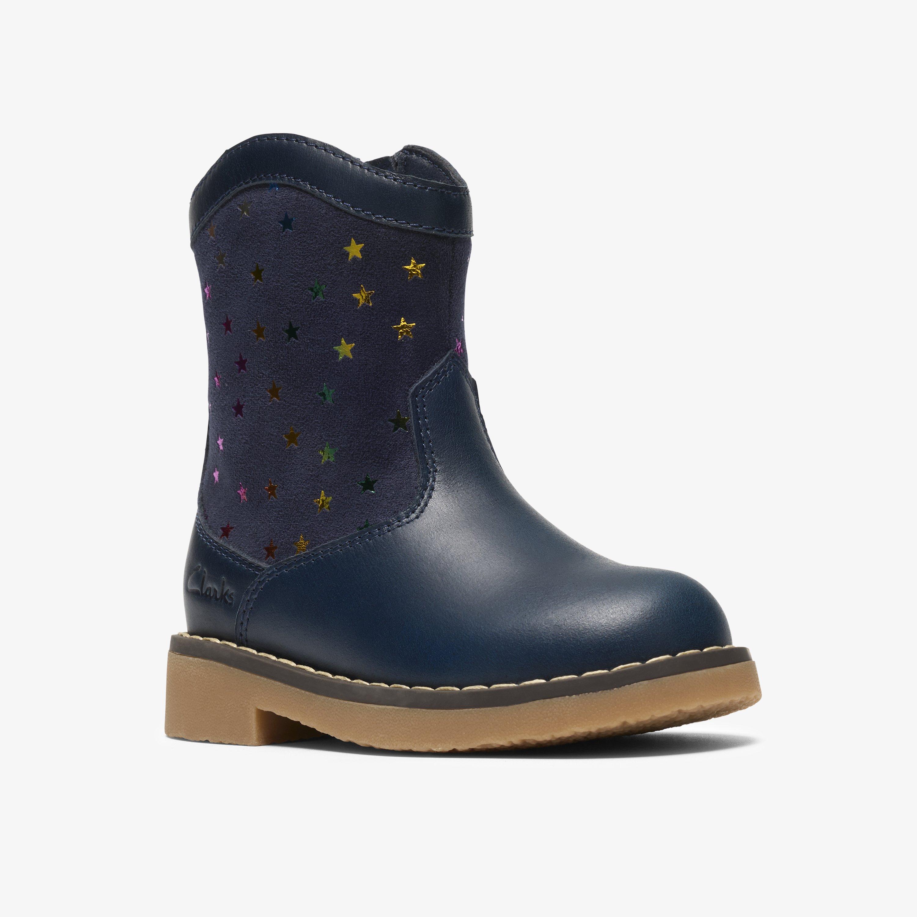 Ambrose Star Toddler Navy Ankle Boots, view 4 of 6