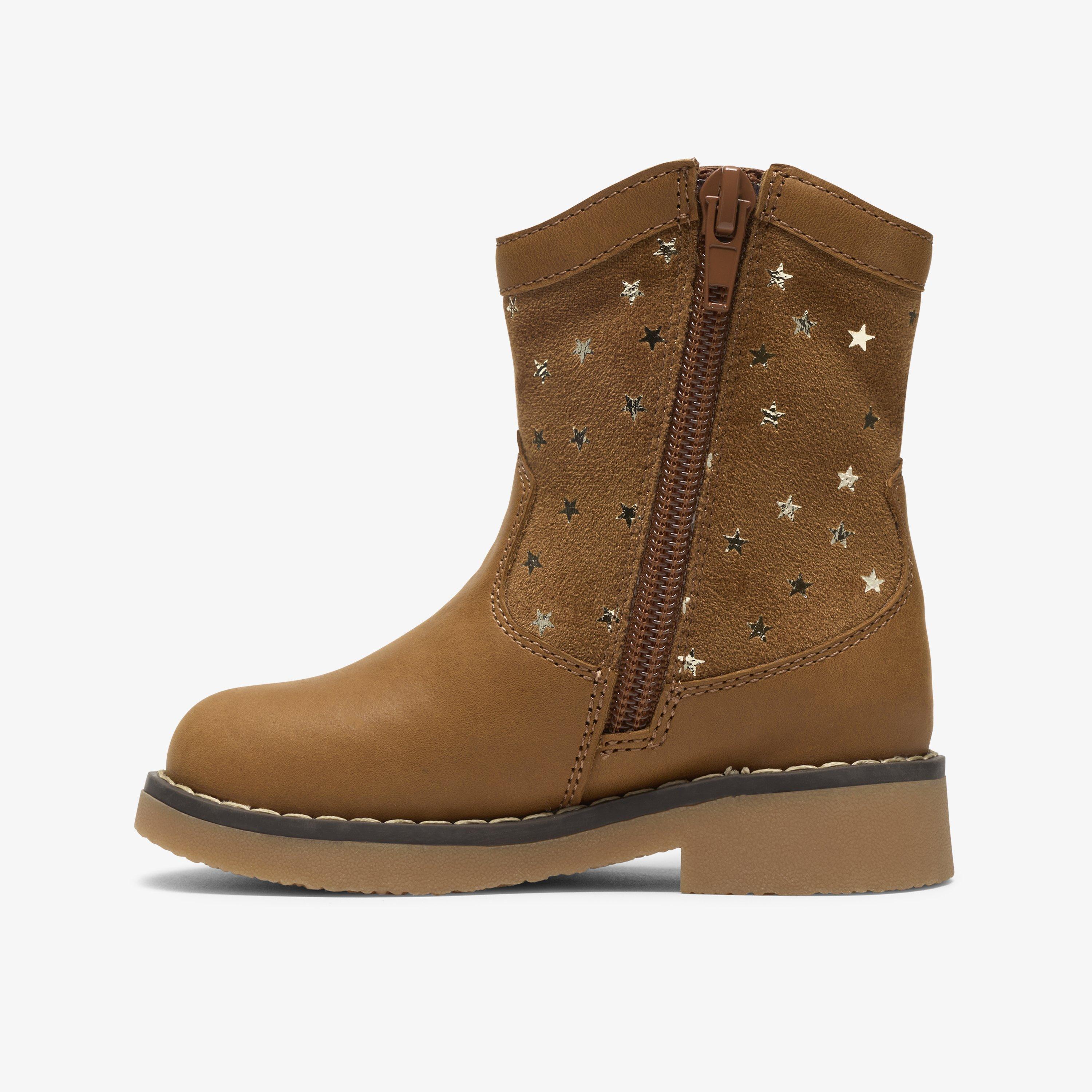 Ambrose Star Toddler Tan Ankle Boots, view 2 of 6