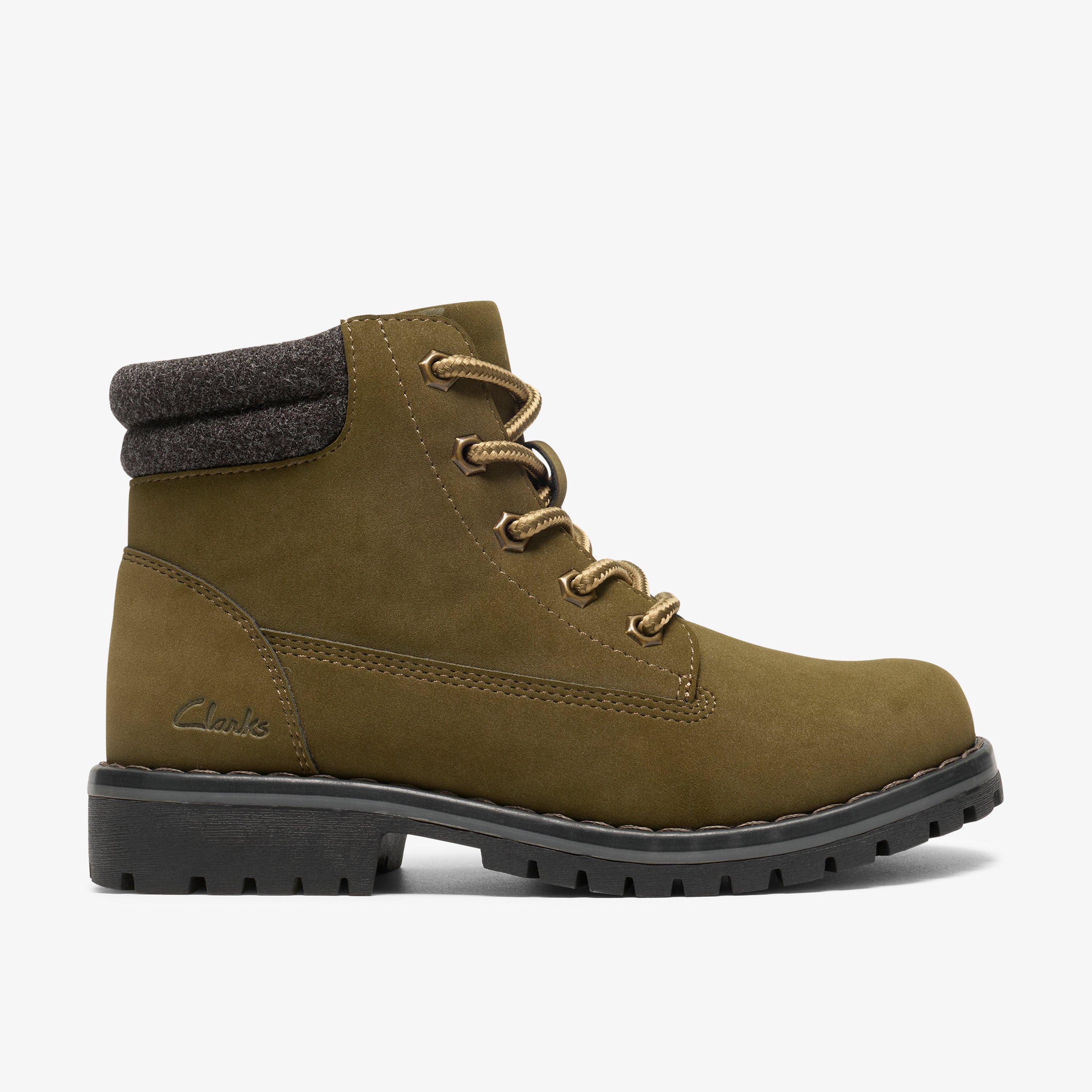 Cliff Lace Kid Kaki Bottines, view 1 of 6