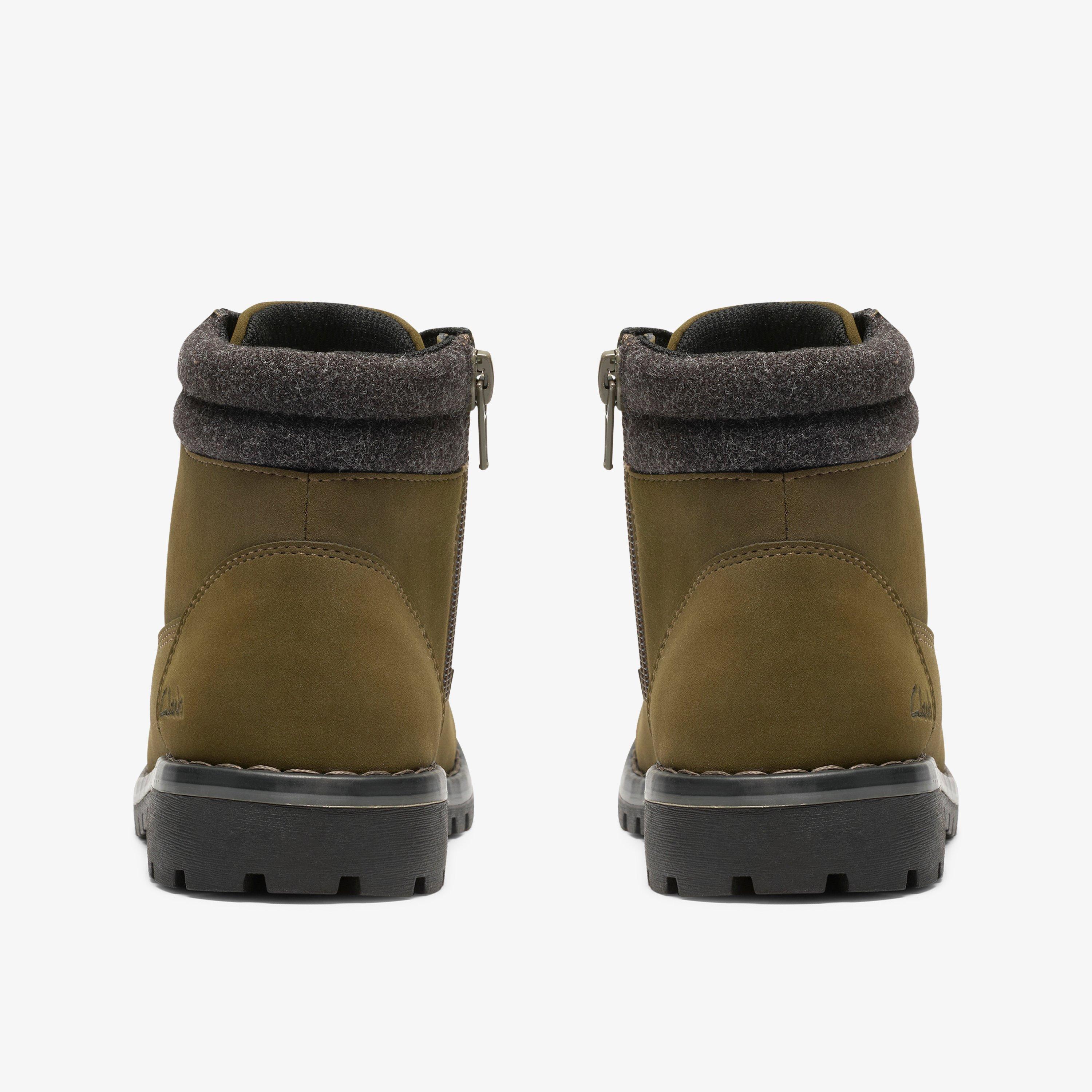 Cliff Lace Kid Khaki Ankle Boots, view 5 of 6