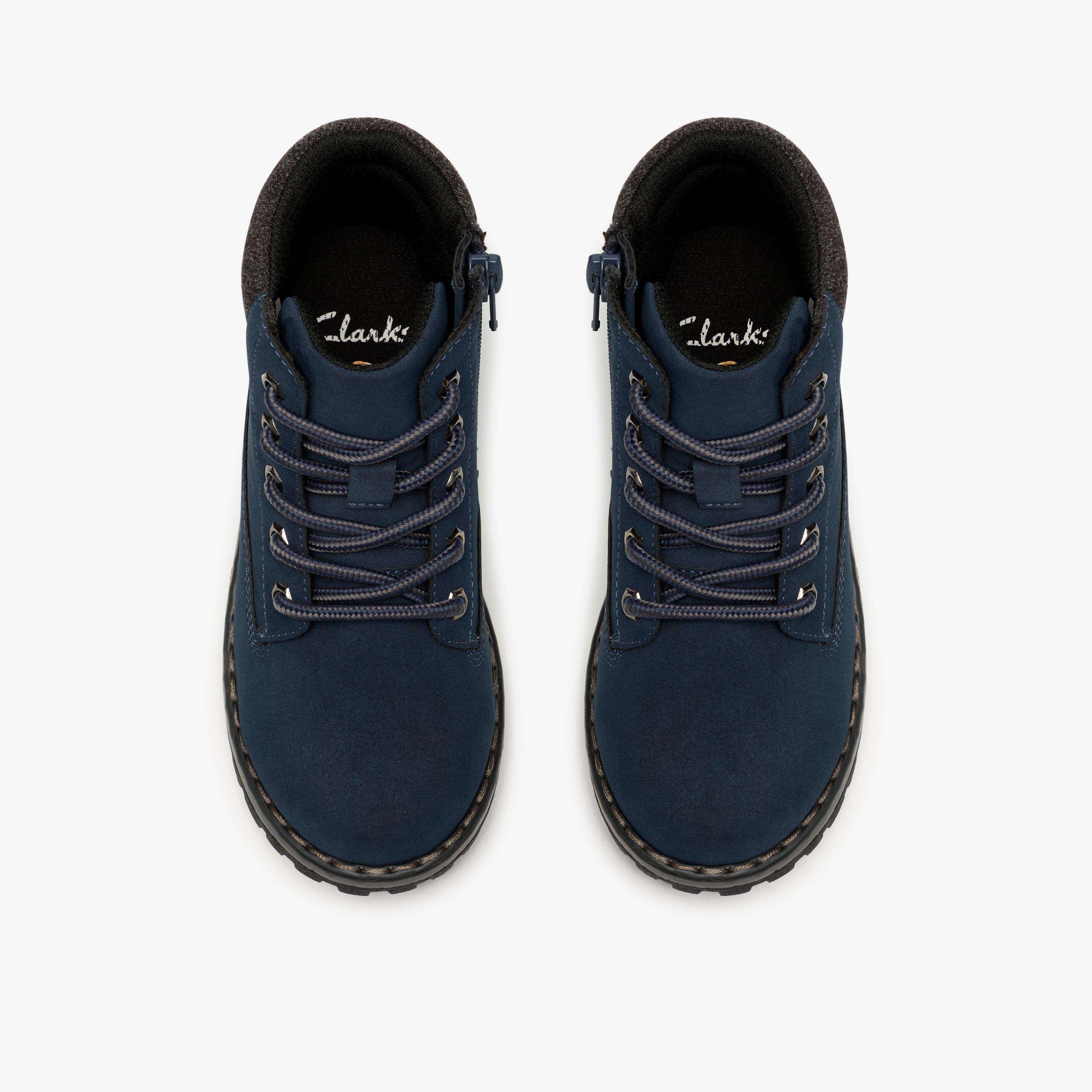 Cliff Lace Kid Navy Ankle Boots, view 6 of 6