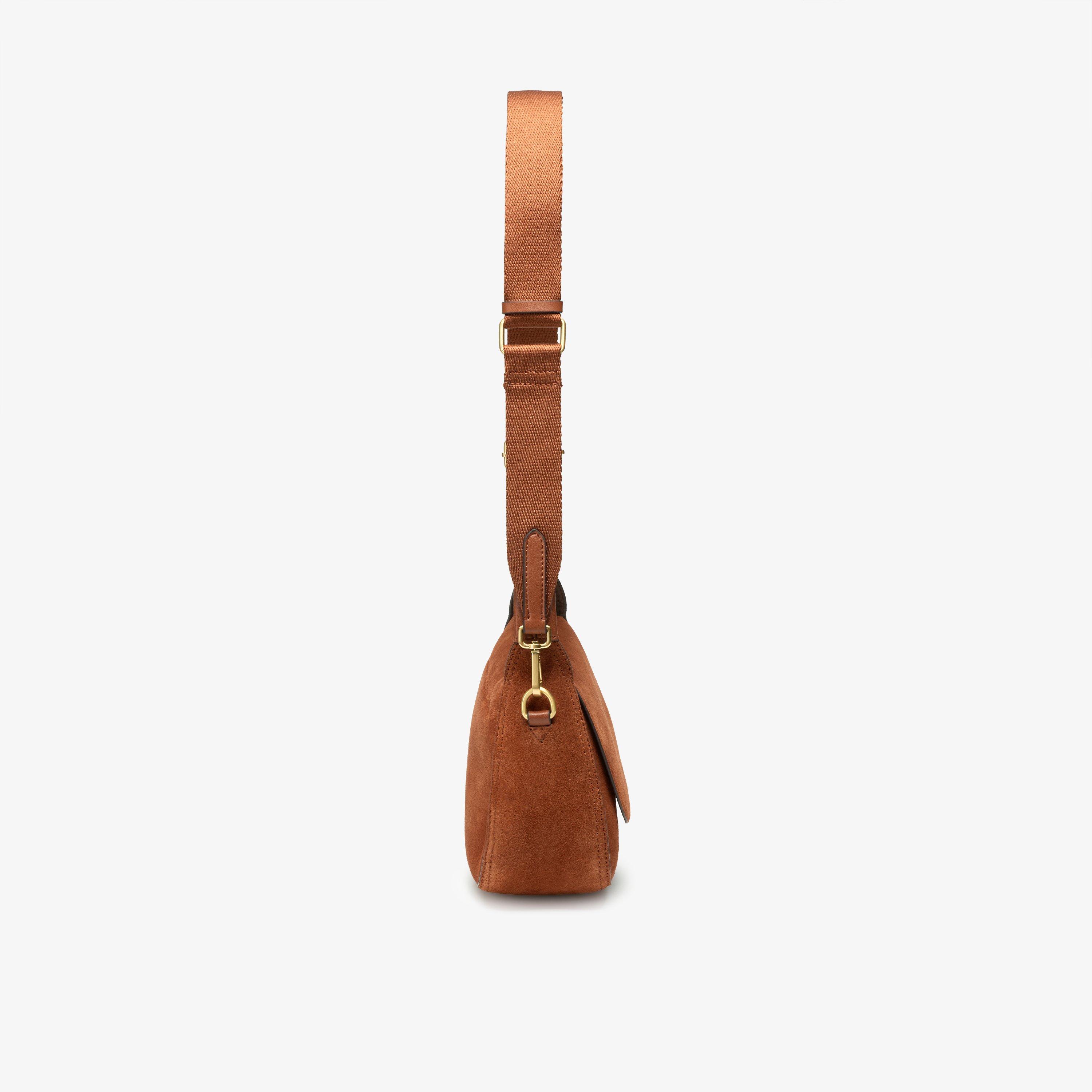 Muse Mini Rust Suede Cross Body Bag Shoulder Bags, view 3 of 6