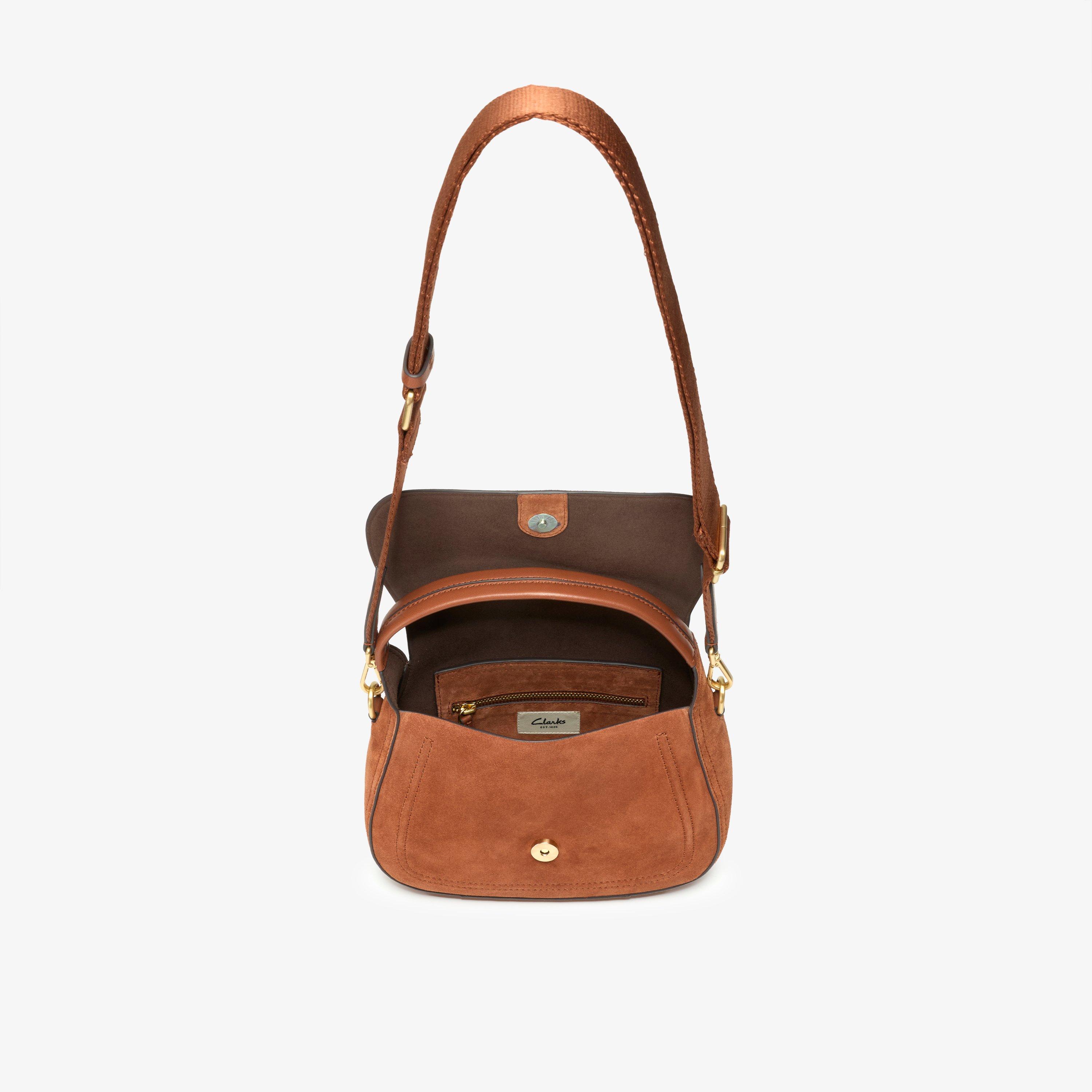 Muse Mini Rust Suede Cross Body Bag Shoulder Bags, view 4 of 6