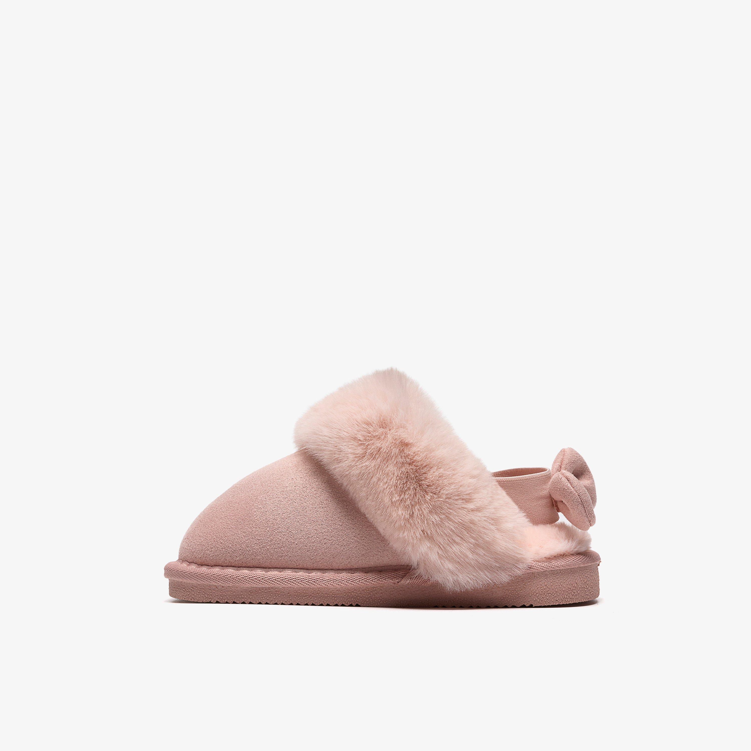 Toastie Bow Kid Pink Slippers, view 2 of 6