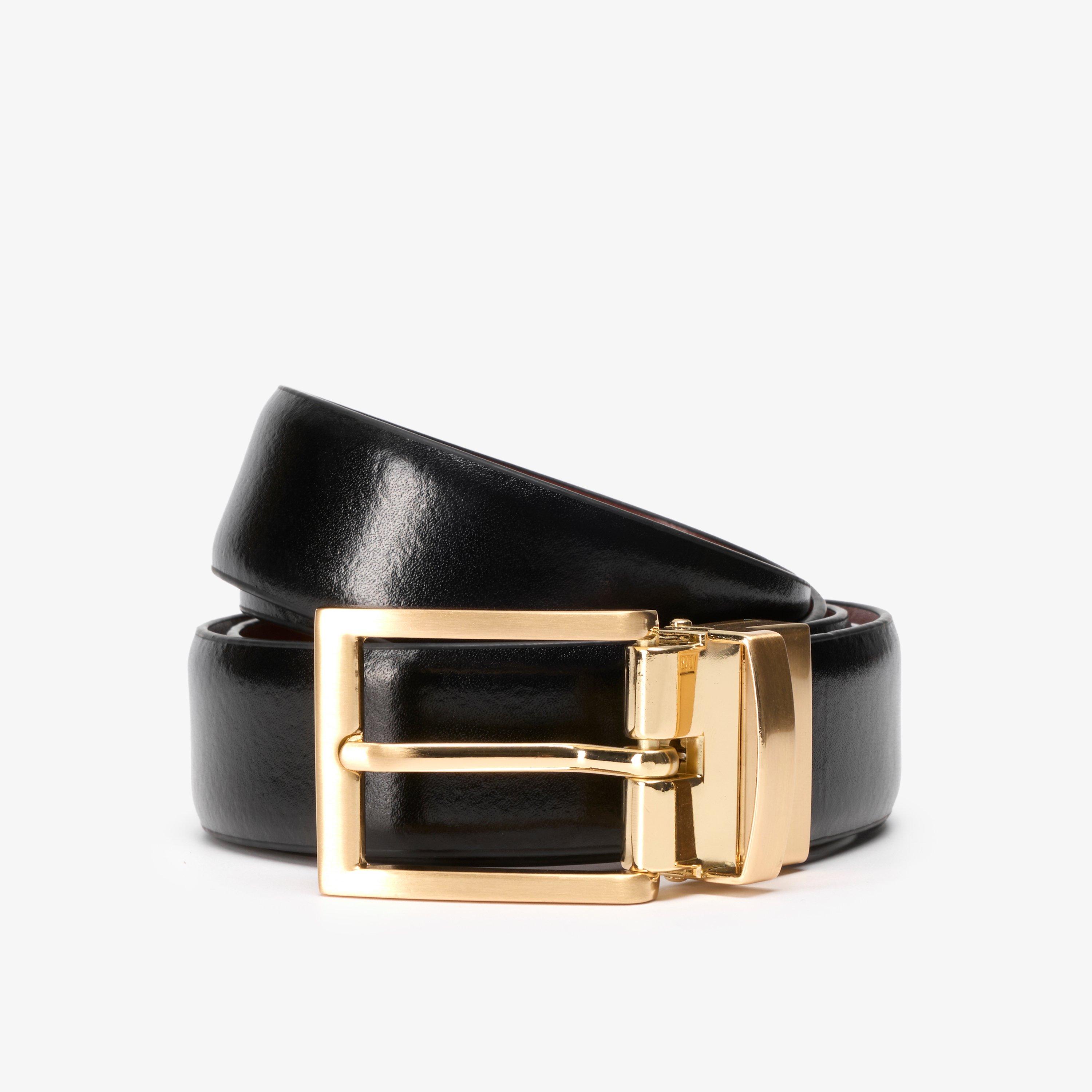 Reversible Leather Buckle Belt Black/Tan Belts, view 1 of 2