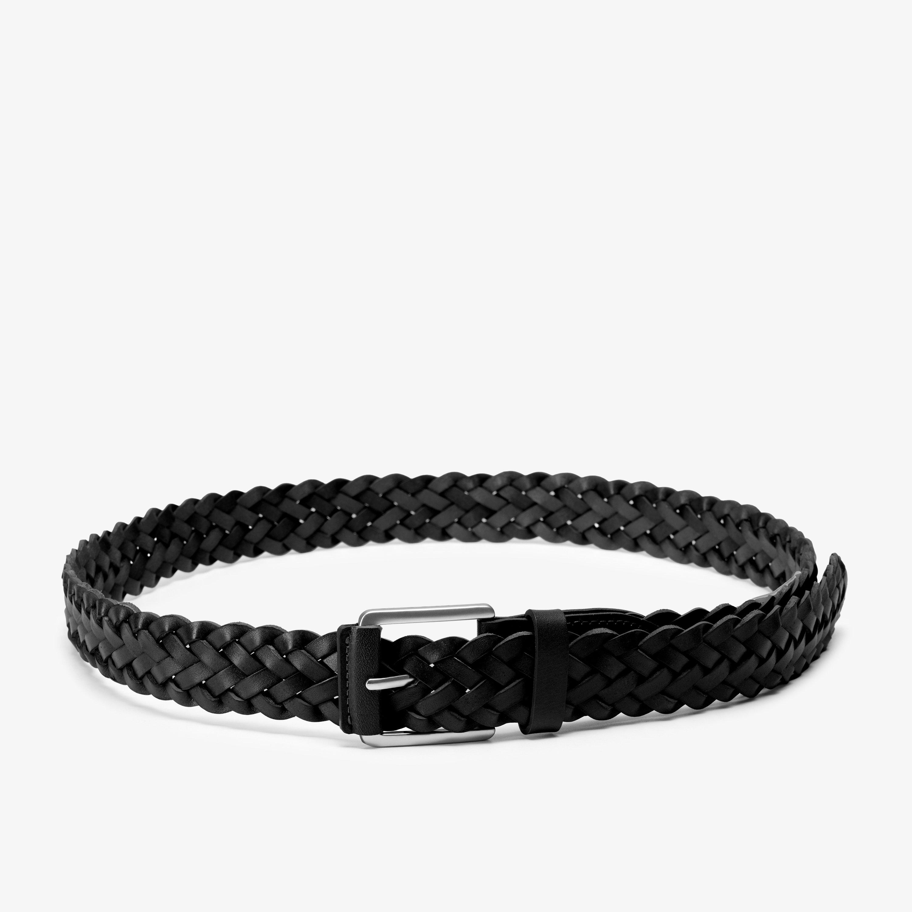 Braided Leather Belt — Black