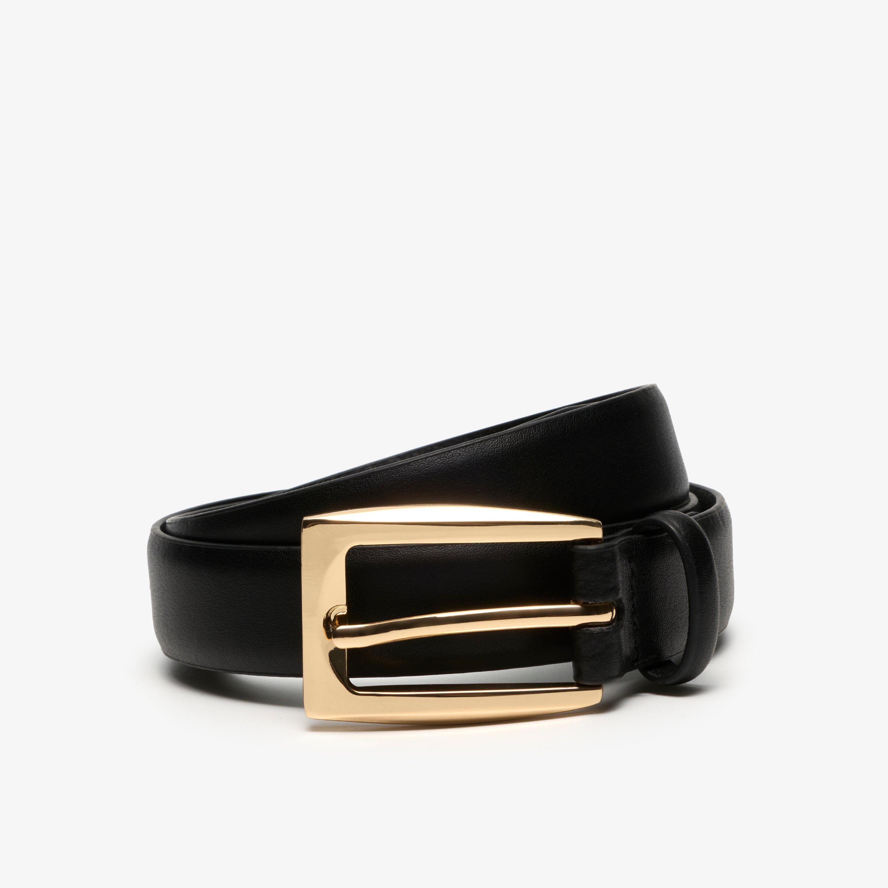Slim Premium Leather Belt — Black