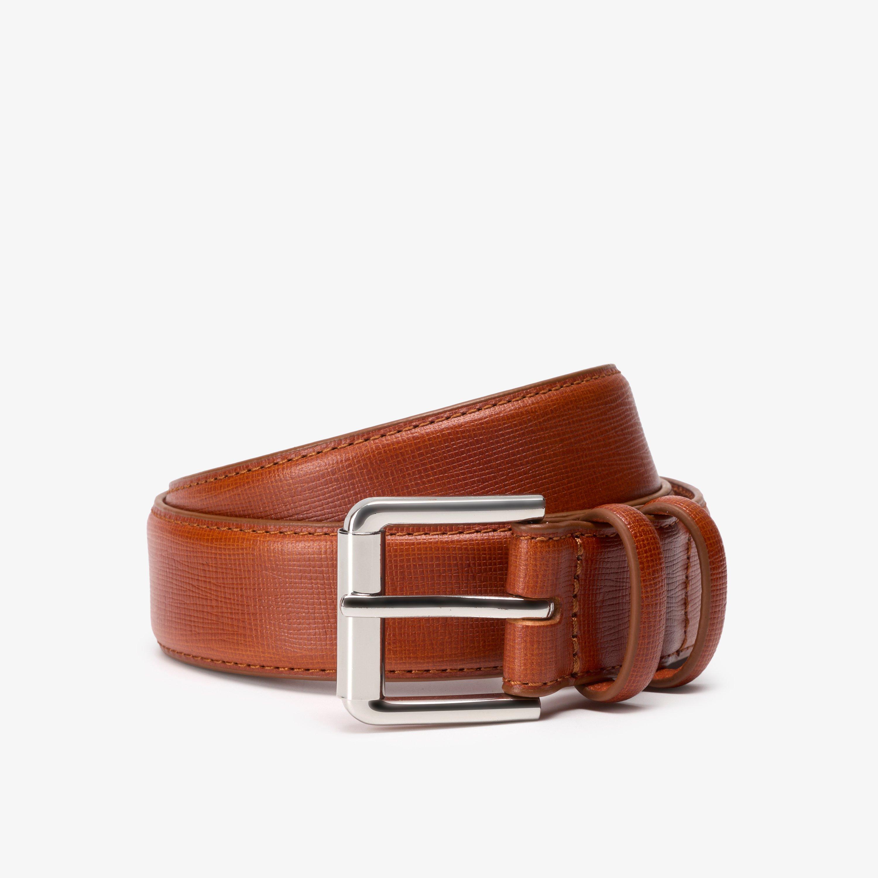 Embossed Premium Leather Belt Brown Belts, view 1 of 2