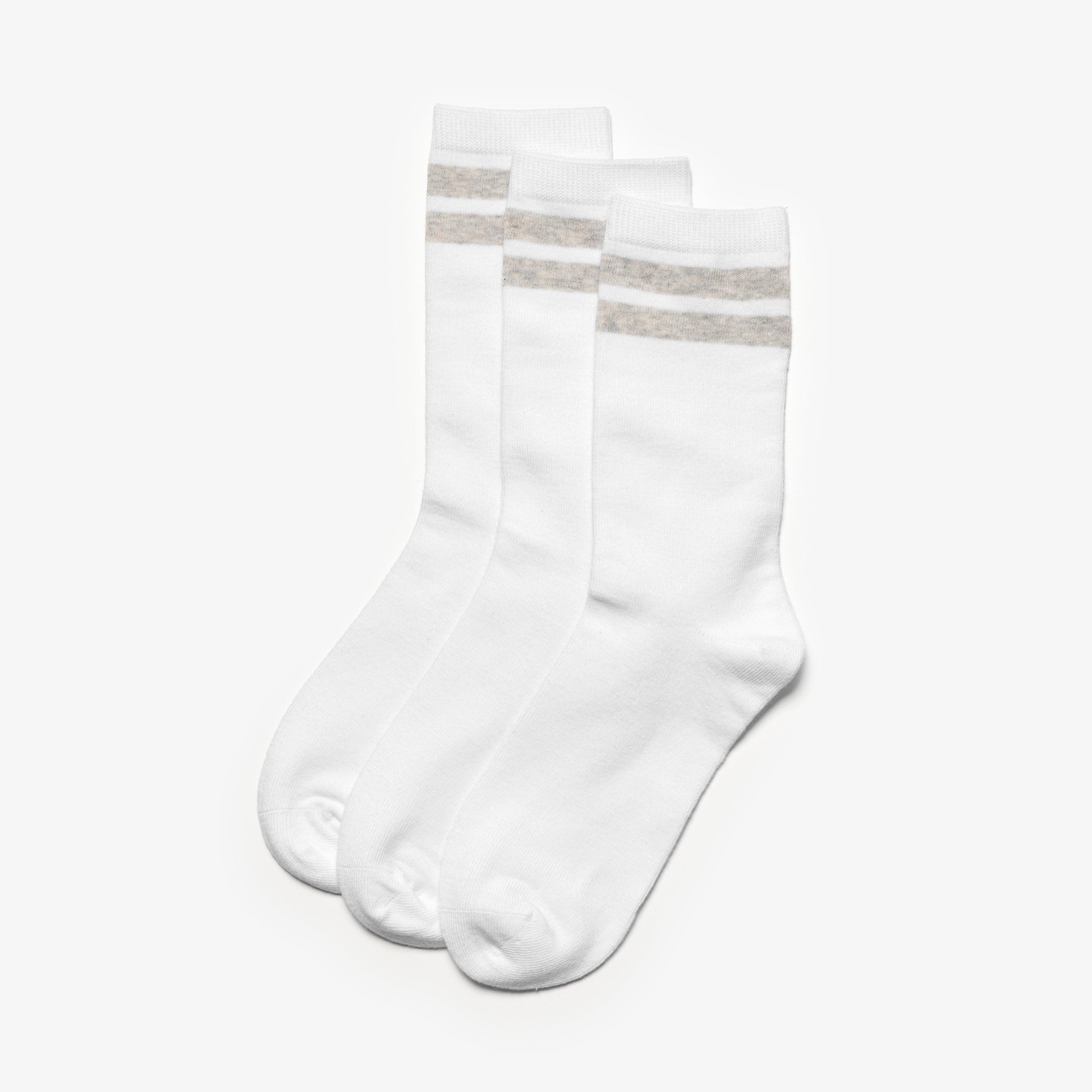 3 Pack Band Socks Size 4-6.5 White Combination Socks, view 1 of 2
