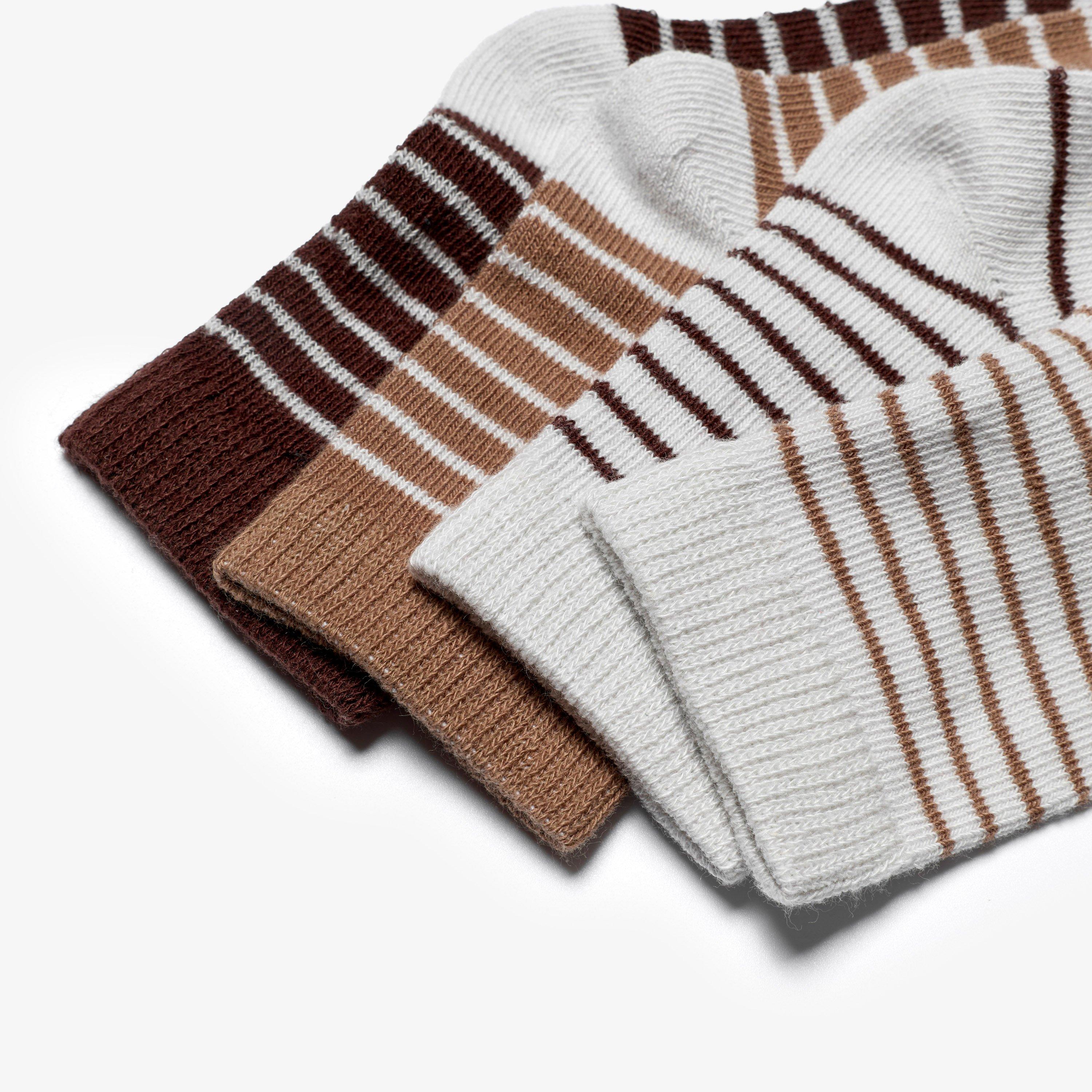 4 Pack Pin Stripe Socks 1-2 Years — Brown