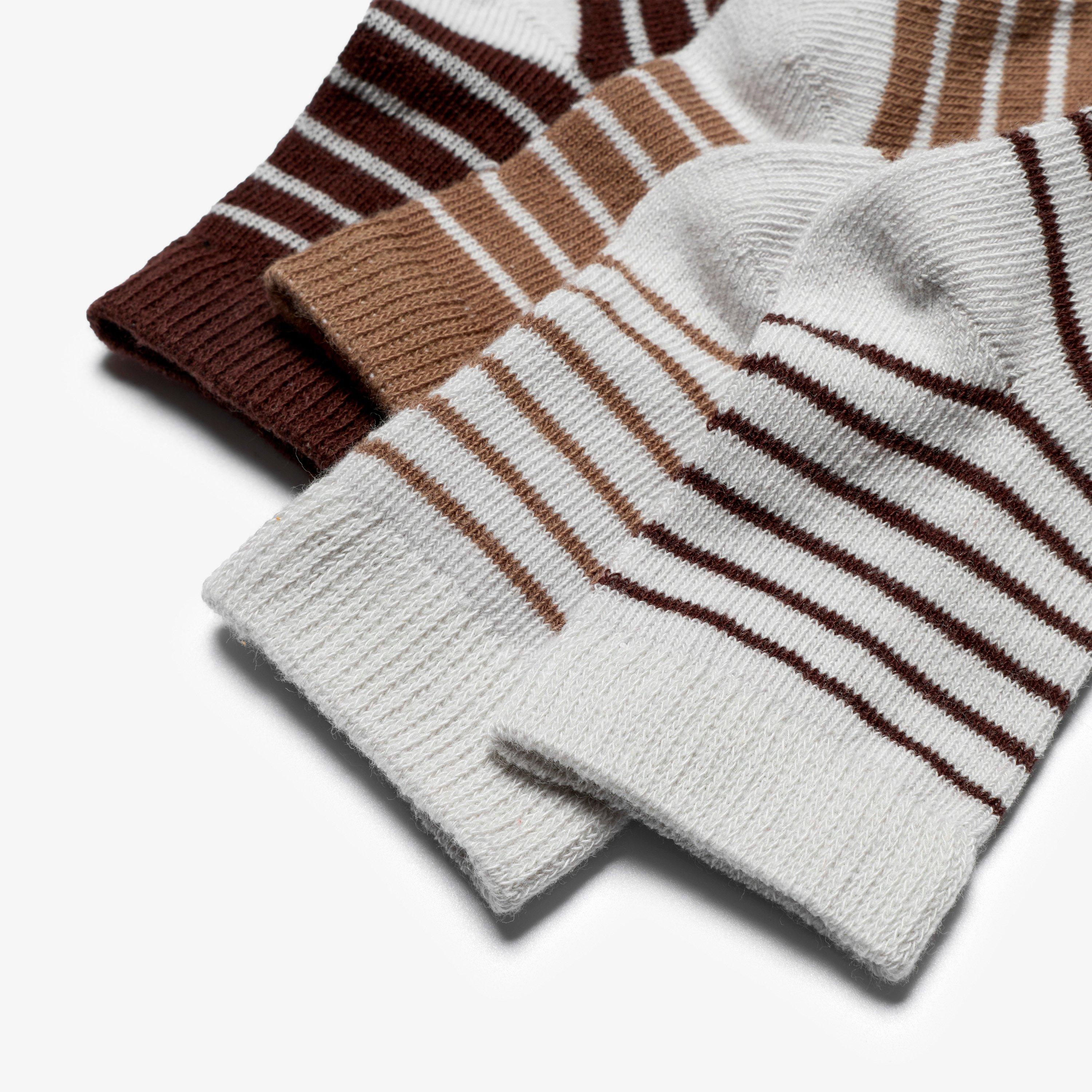 4 Pack Pin Stripe Socks 6-12 Months — Brown