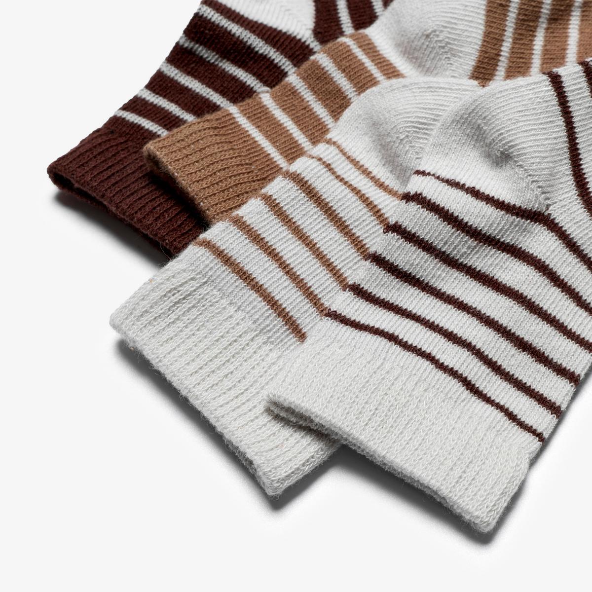 4 Pack Pin Stripe Socks 6-12 Months — Brown