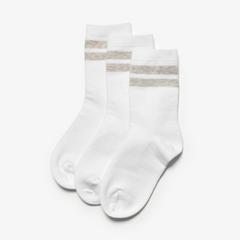 3 Pack Band Socks Size 9-12 — White 1