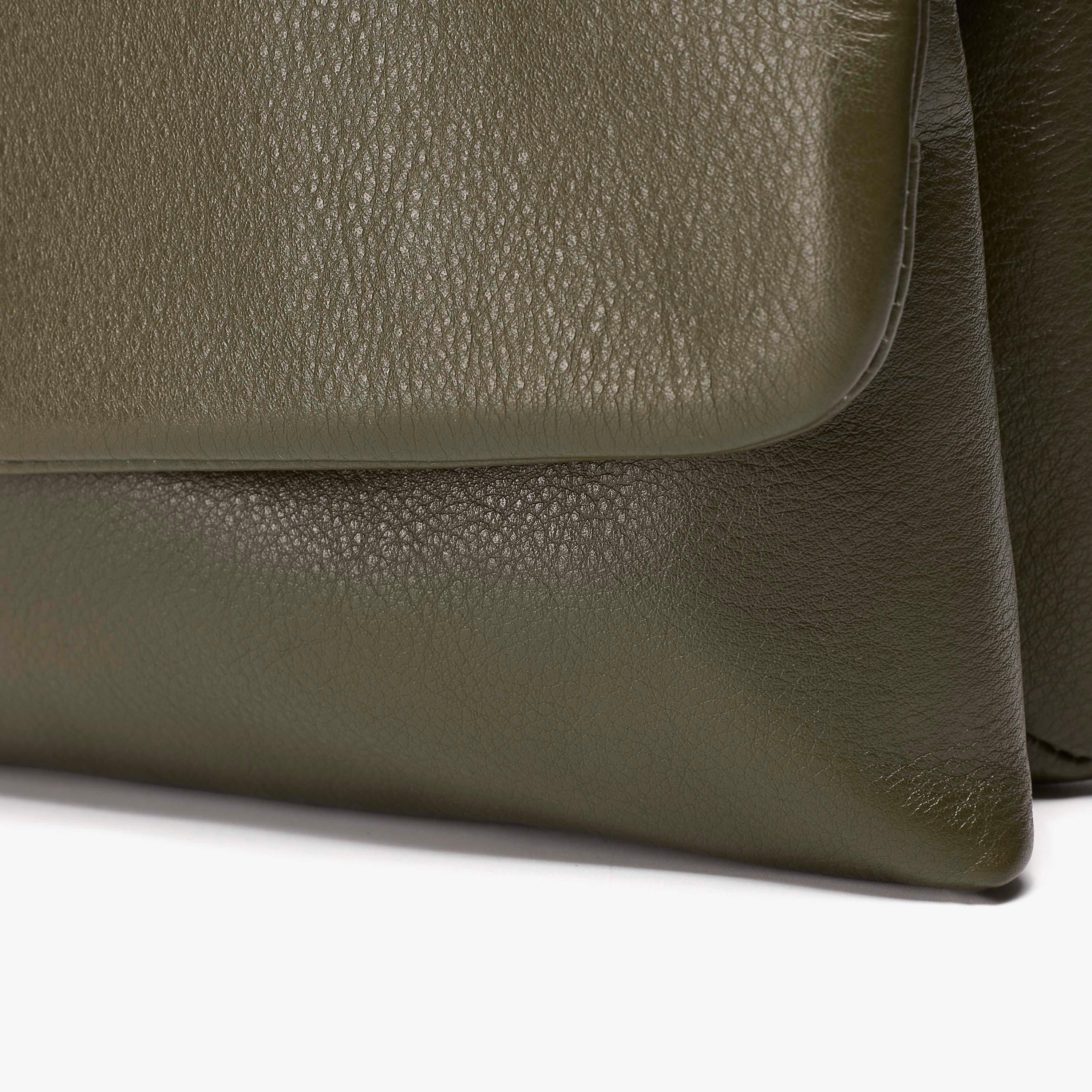 Phoebe Cross Dark Olive Leather Cross Body Bag, view 5 of 6