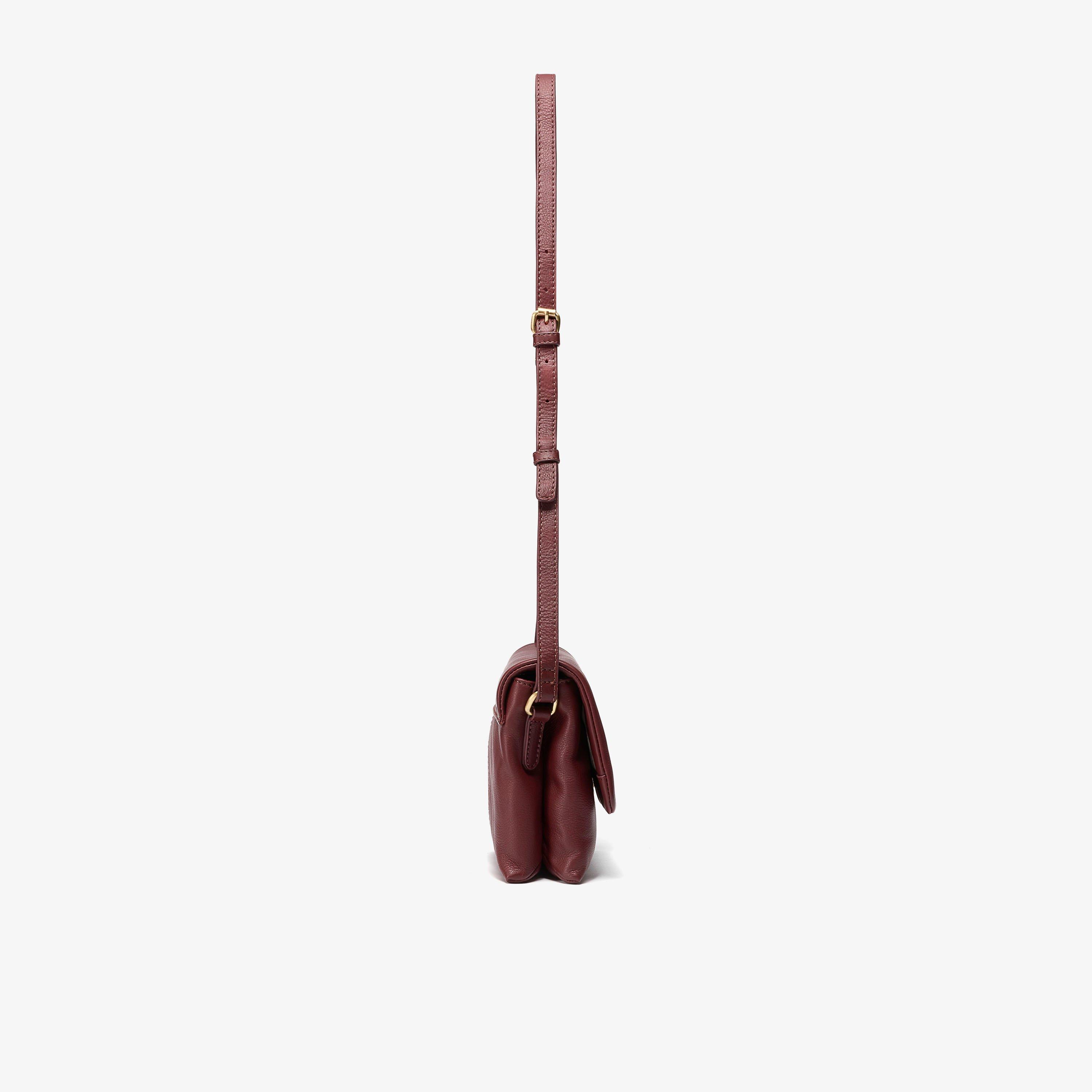 Phoebe Cross Dark Red Leather Cross Body Bag, view 3 of 6