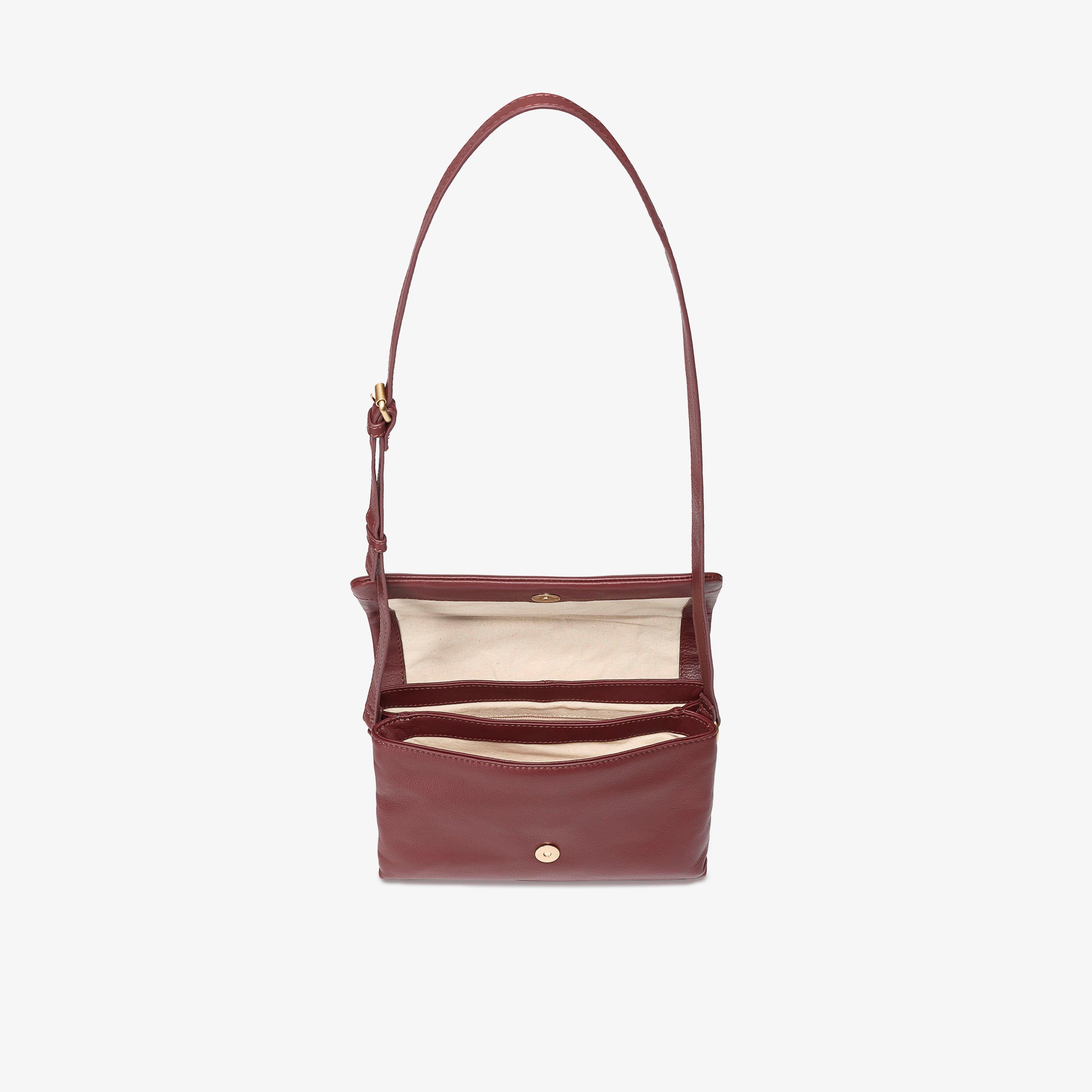 Phoebe Cross Dark Red Leather Cross Body Bag, view 4 of 6