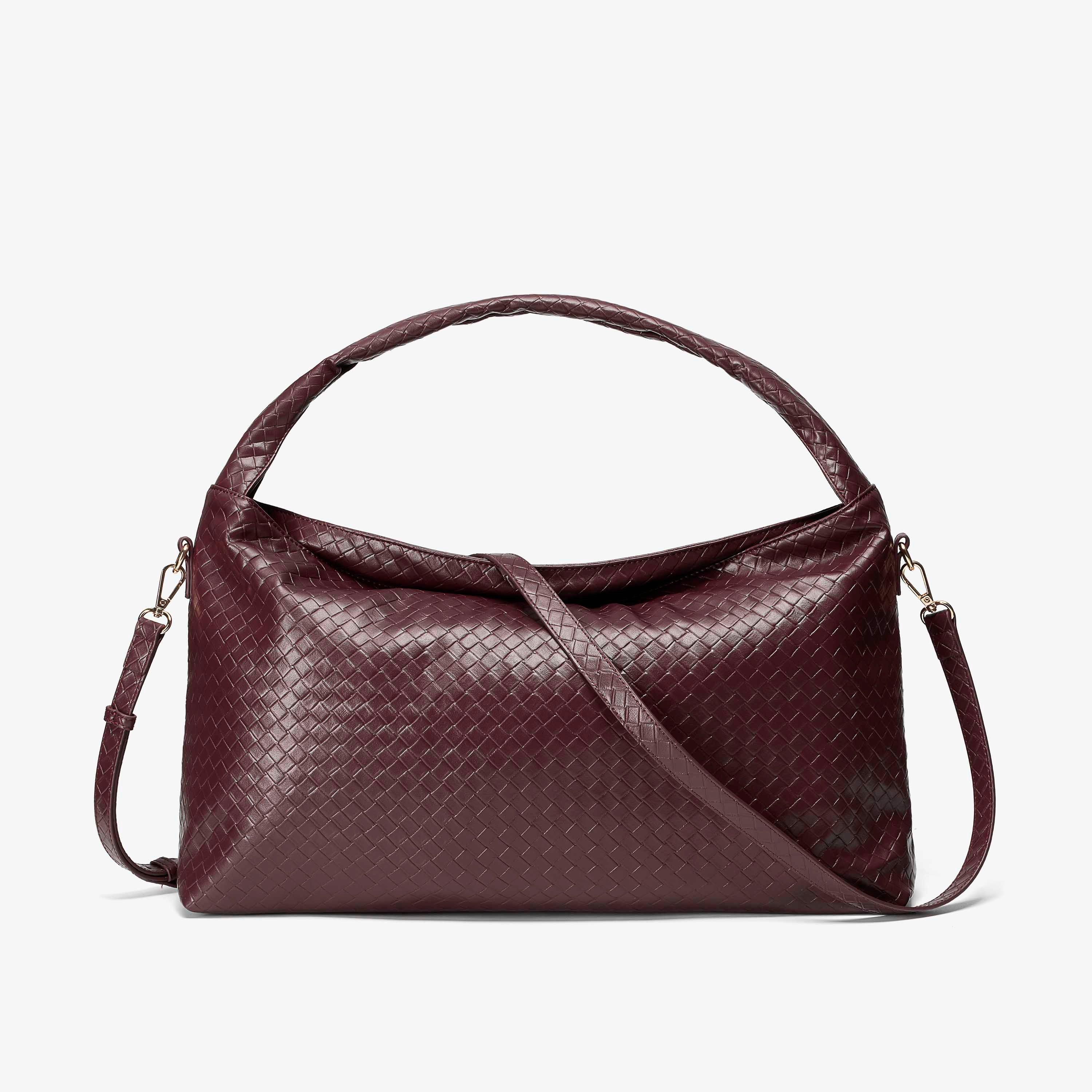 Veya Woven Tote Burgundy Tote Bag, view 1 of 6