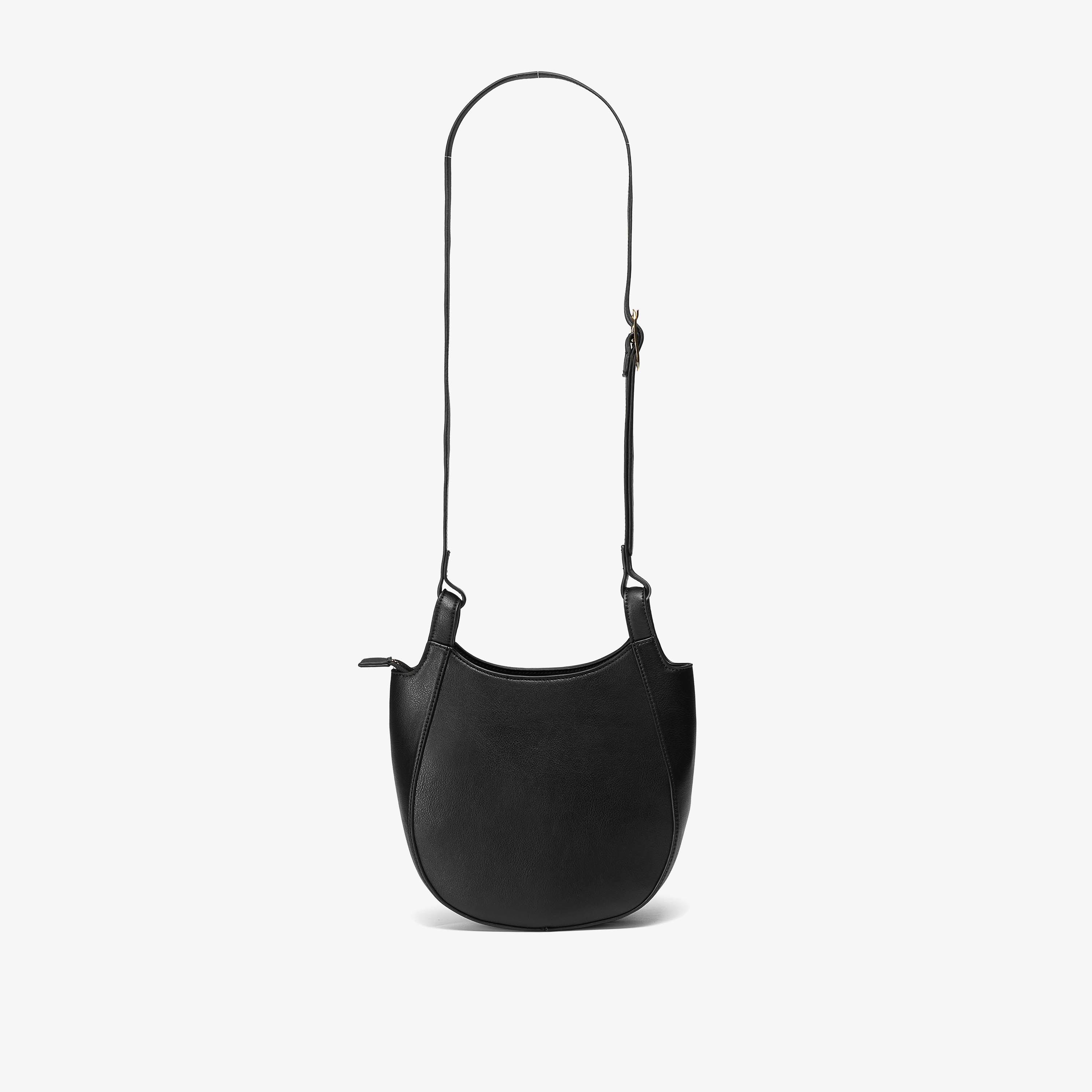 Lyra Saddle Black Cross Body Bag, view 2 of 6