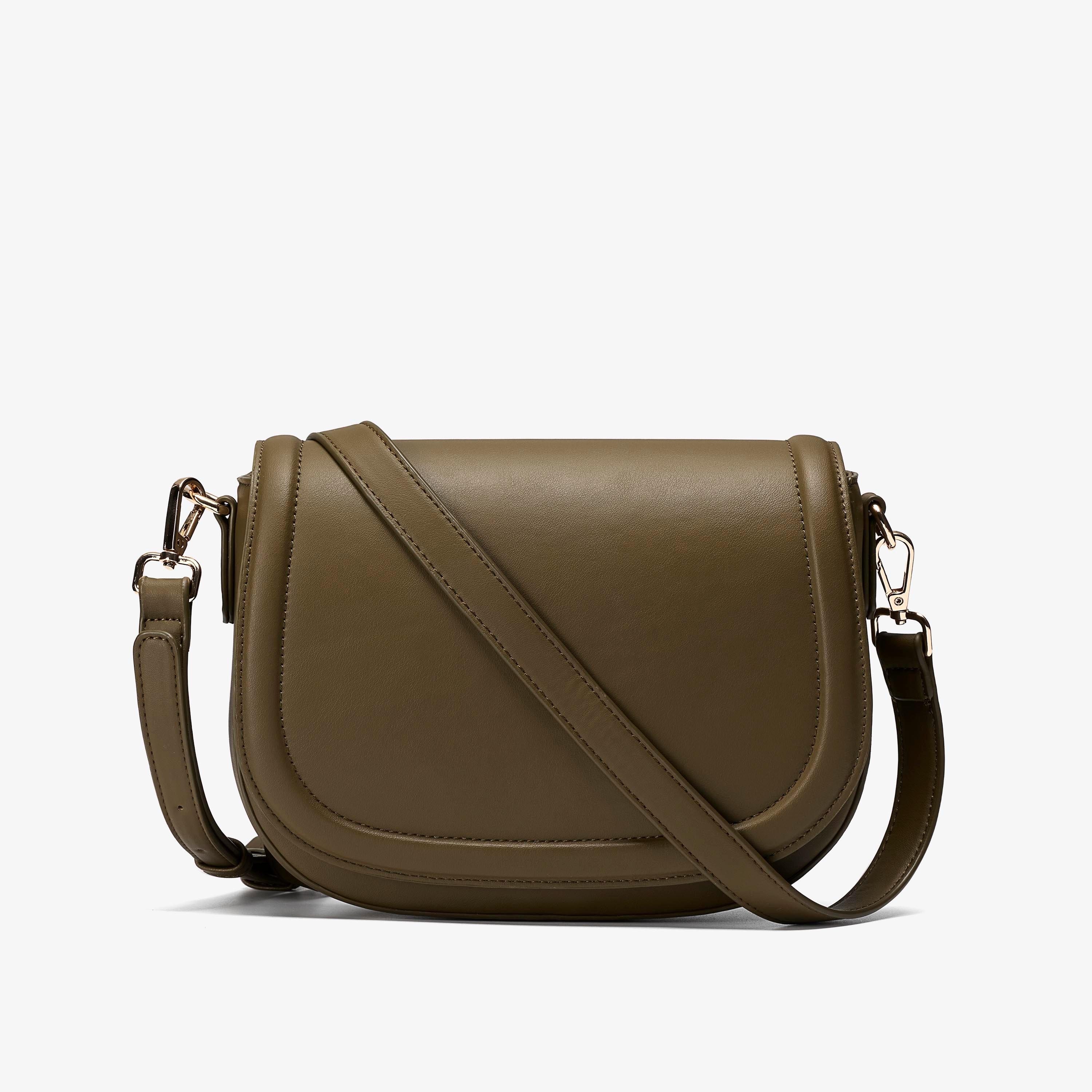 Livia Saddle Dark Olive Cross Body Bag, view 1 of 6