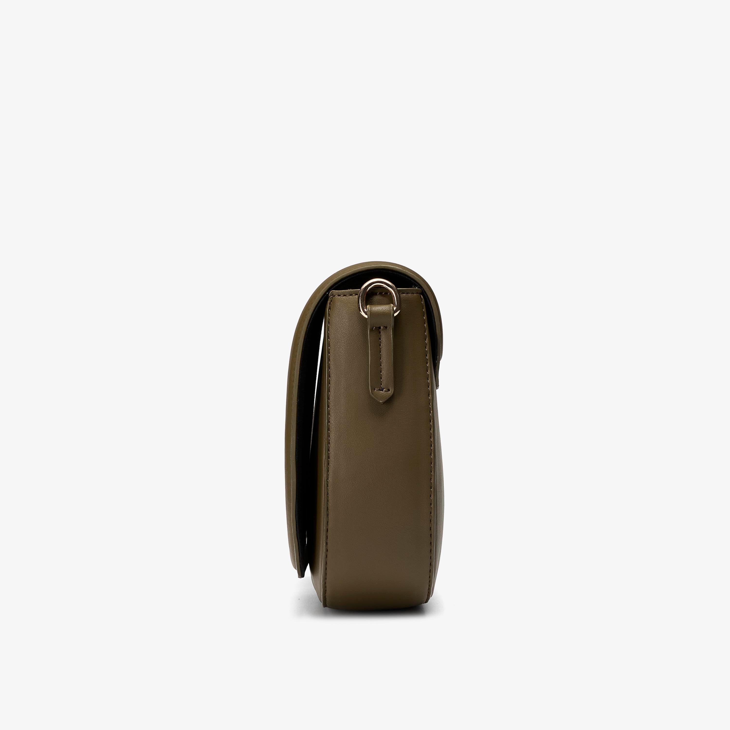 Livia Saddle Dark Olive Cross Body Bag, view 3 of 6