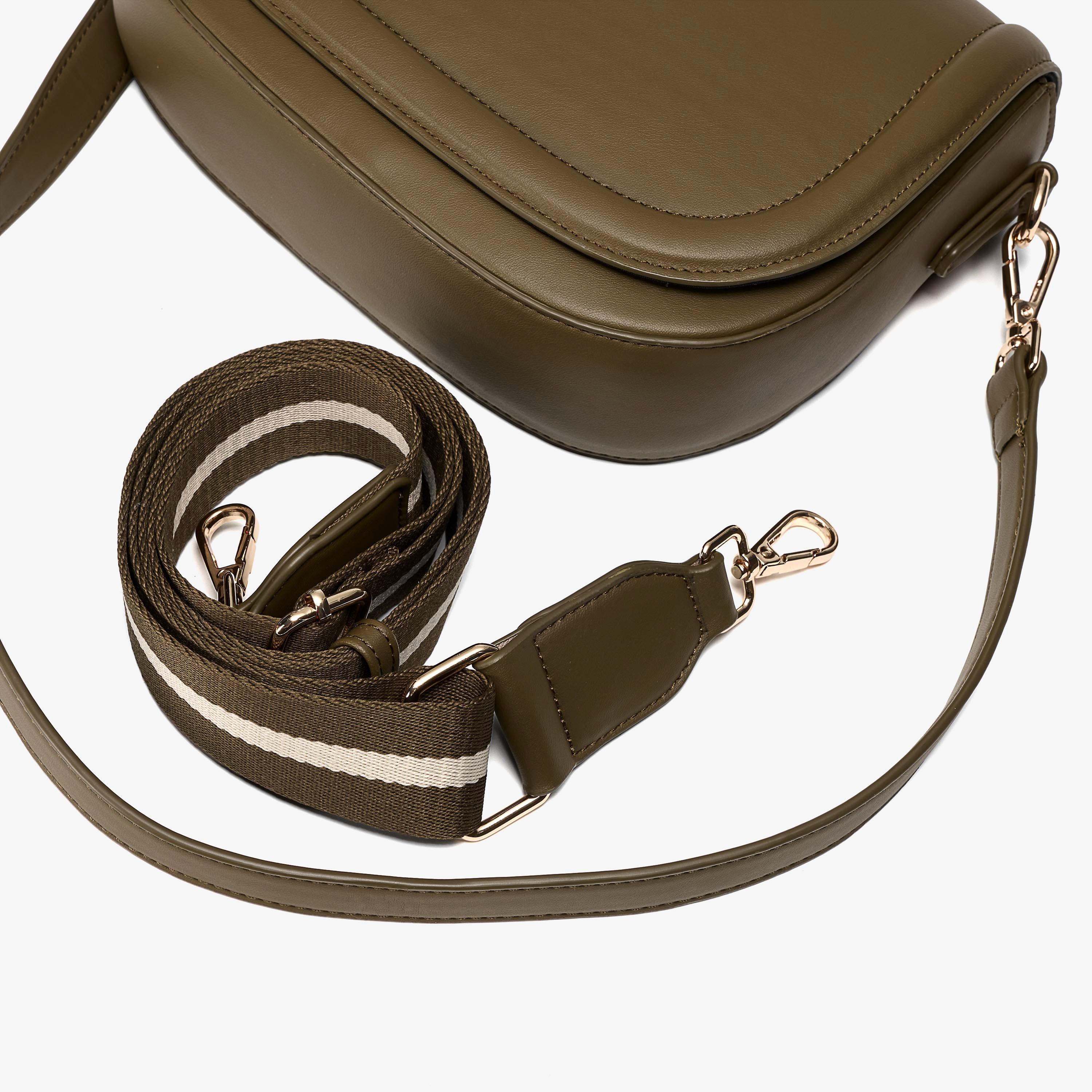 Livia Saddle Dark Olive Cross Body Bag, view 5 of 6