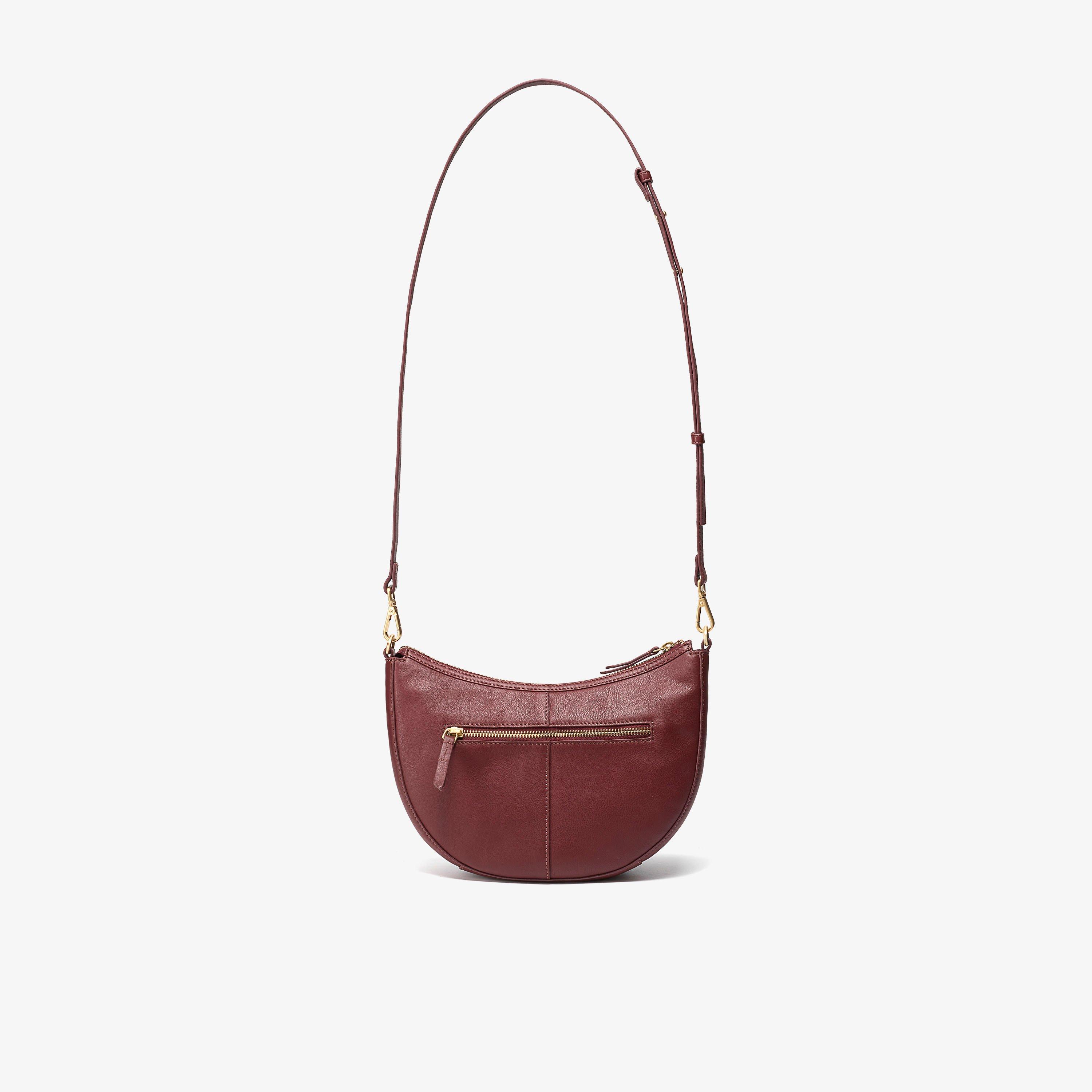 Bea Woven Cross Dark Red Leather Cross Body Bag, view 2 of 6