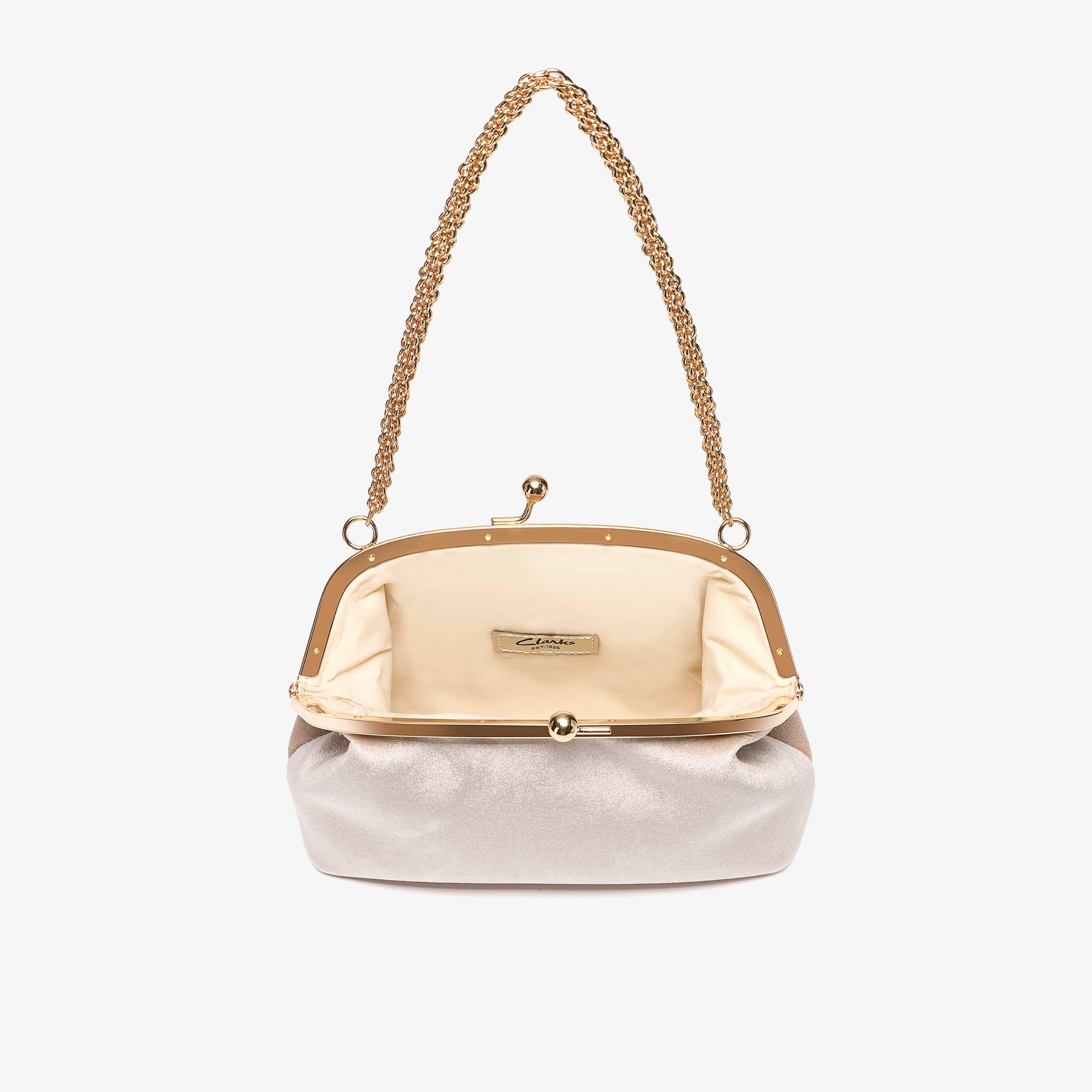 Lunelle Clutch Champagne Velvet Clutch Bag, view 4 of 6