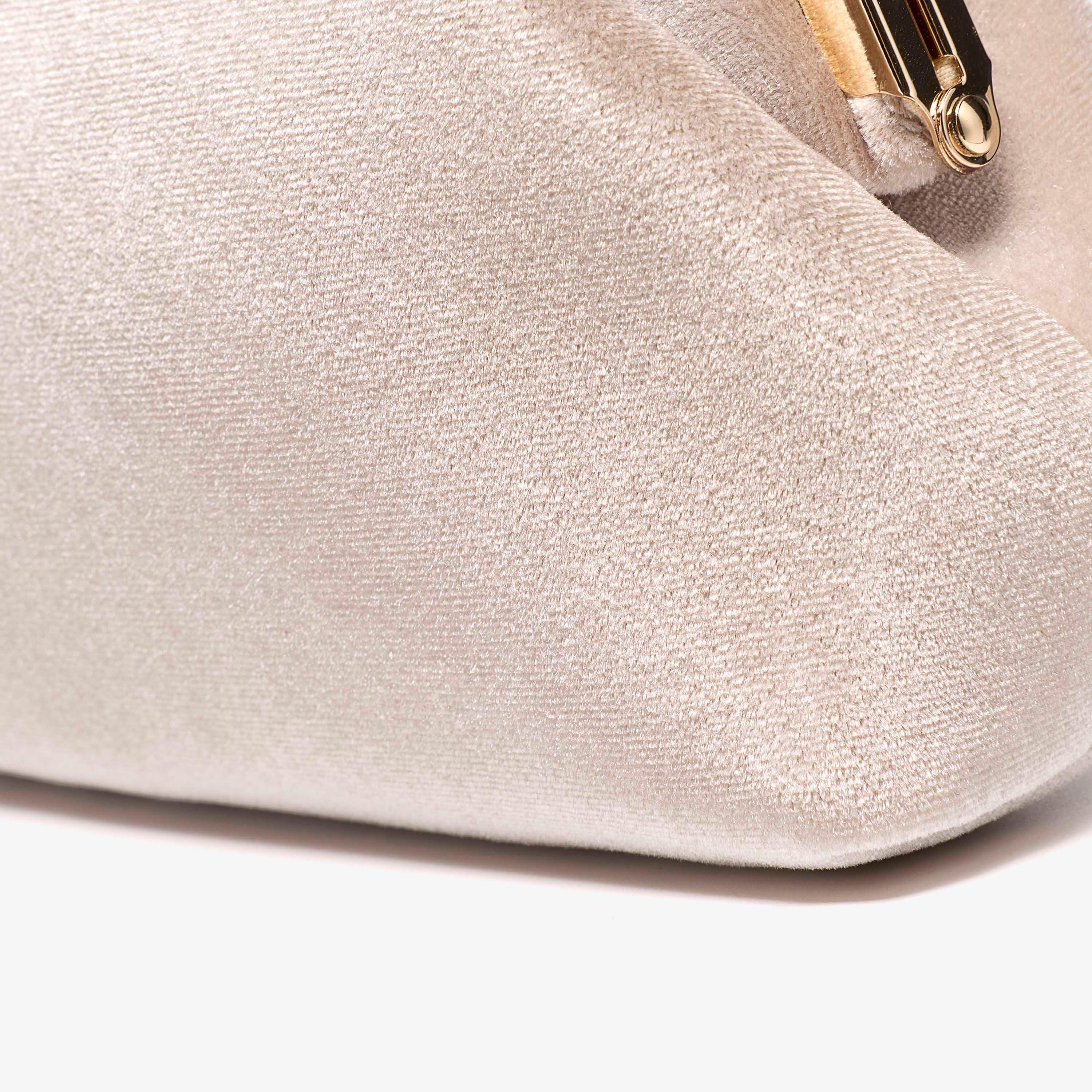 Lunelle Clutch Champagne Velvet Clutch Bag, view 5 of 6