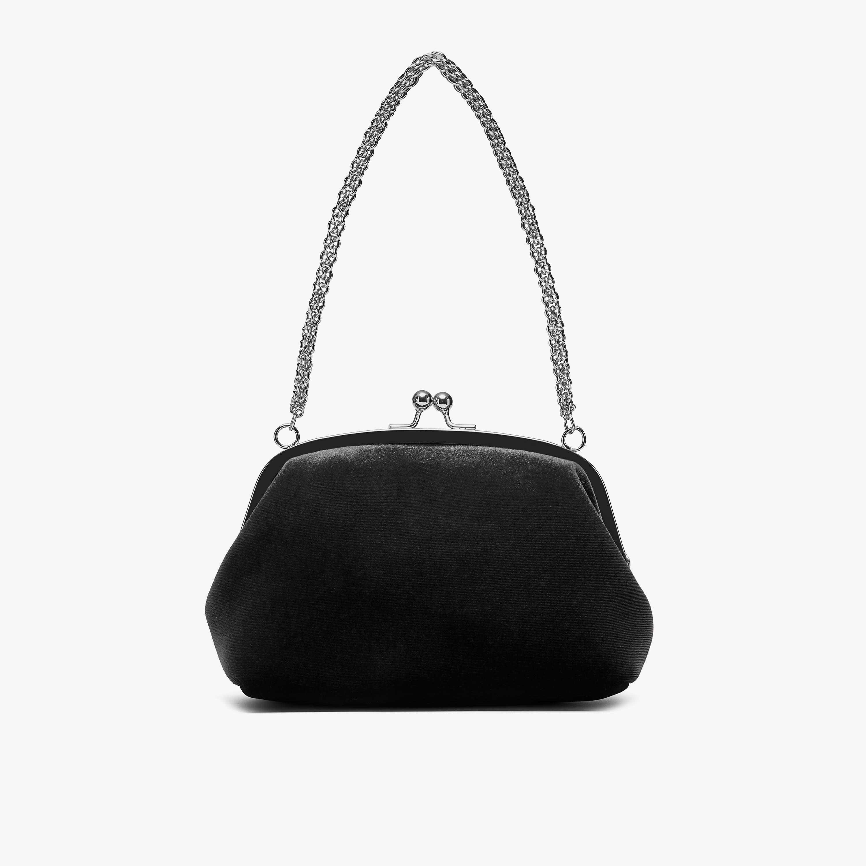 Lunelle Clutch Black Velvet Clutch Bag, view 1 of 6