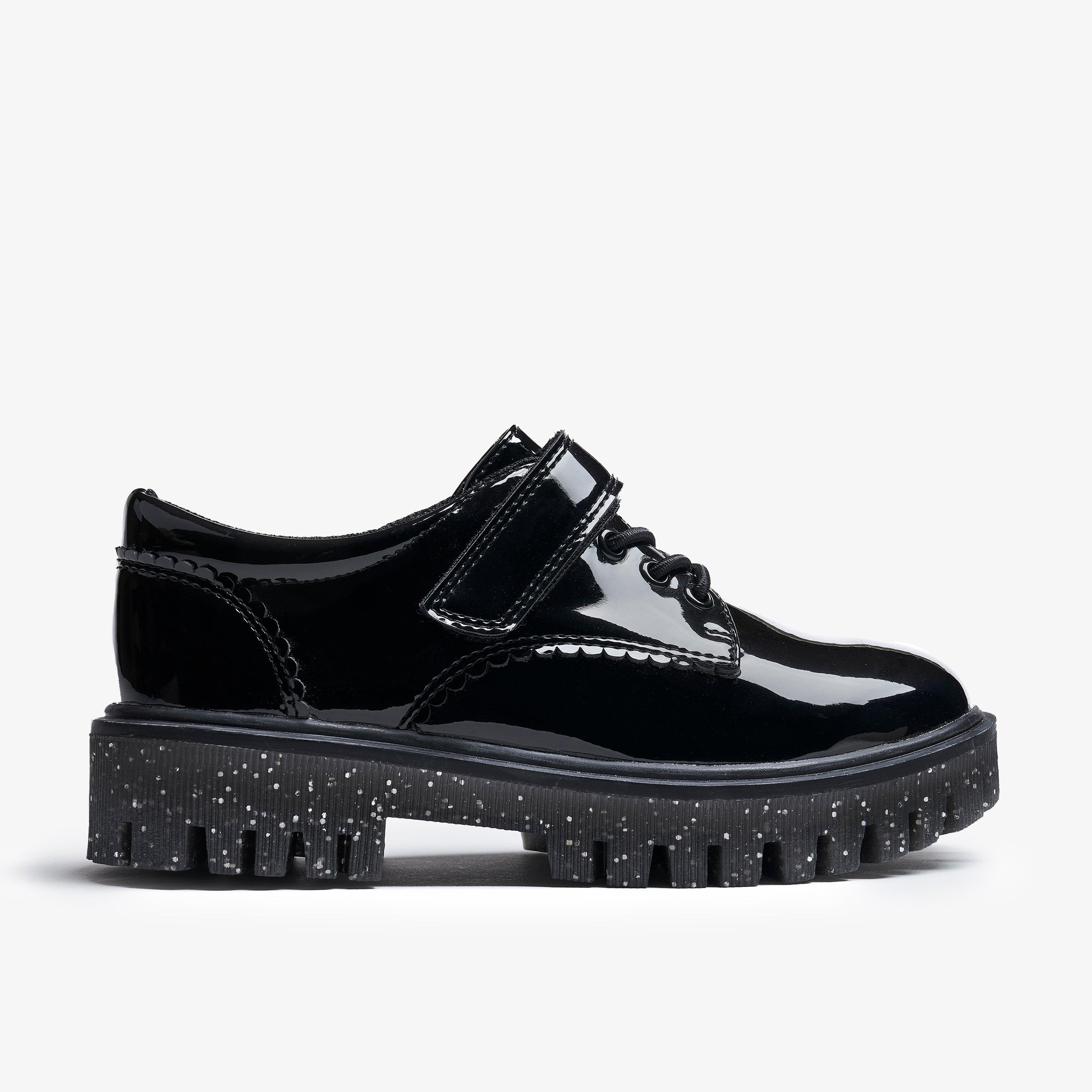 Alita Wish Kid Black Riptape School Shoes, view 1 of 6