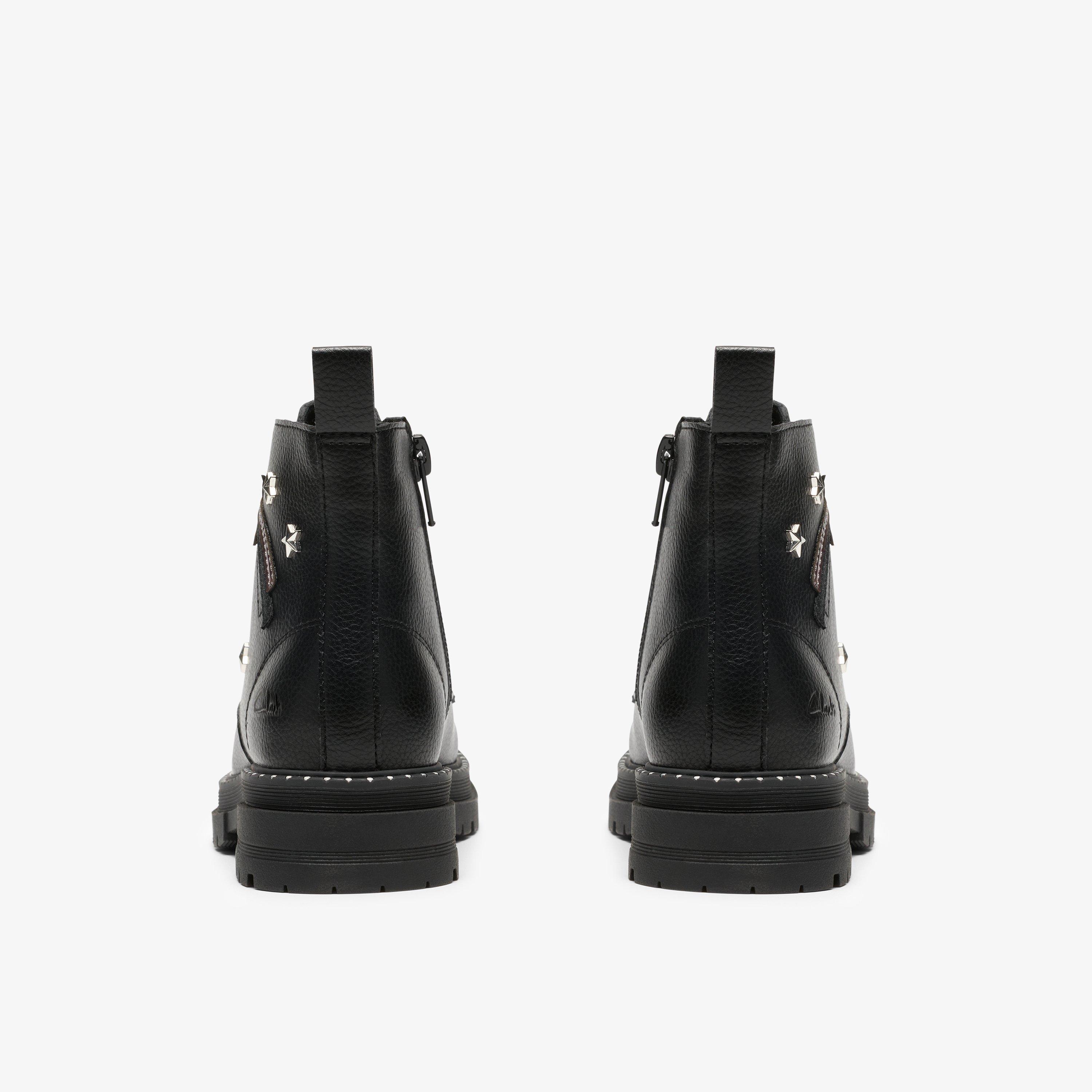 Paislyn Lace Kid Black Ankle Boots School Shoes, view 5 of 6