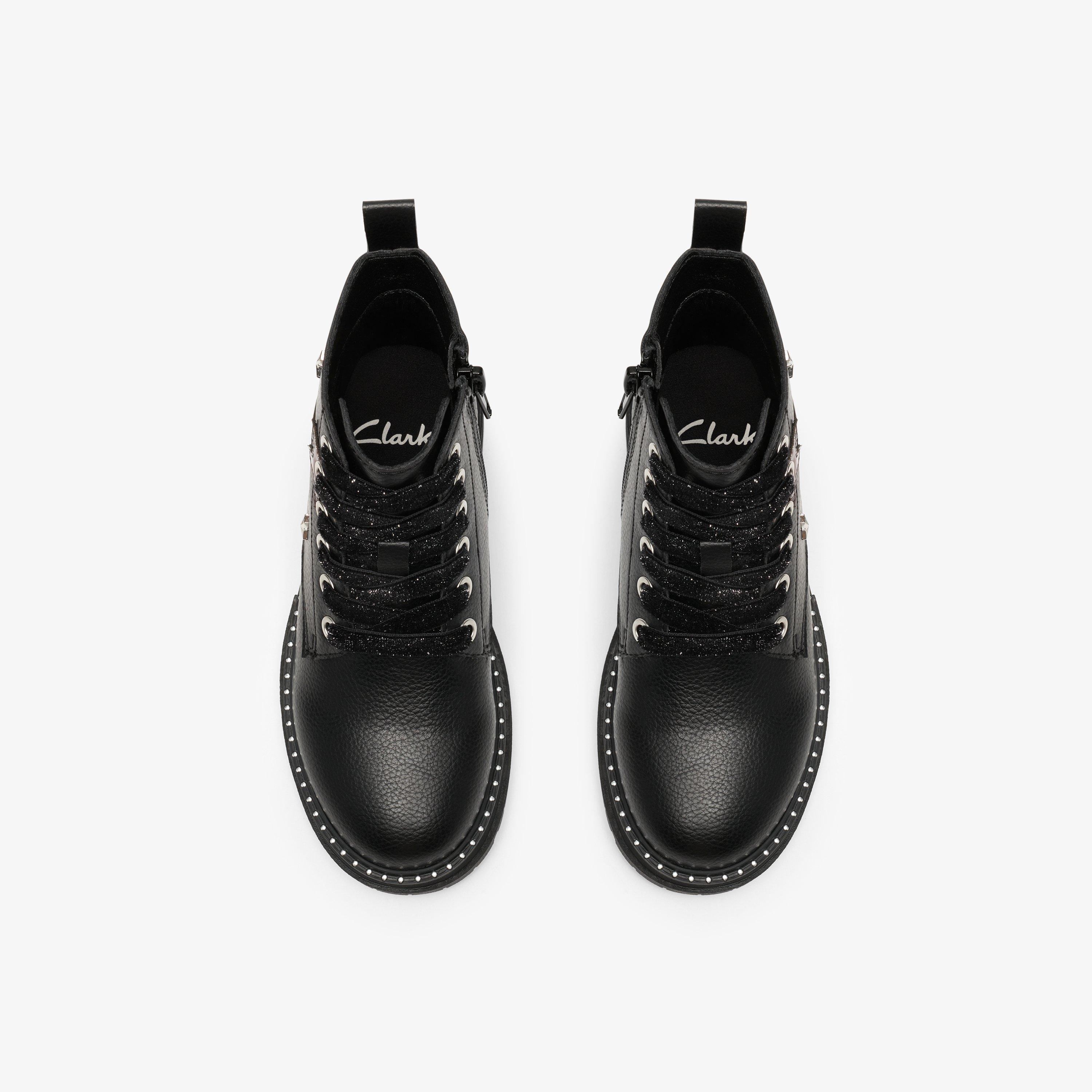 Paislyn Lace Kid Black Ankle Boots School Shoes, view 6 of 6