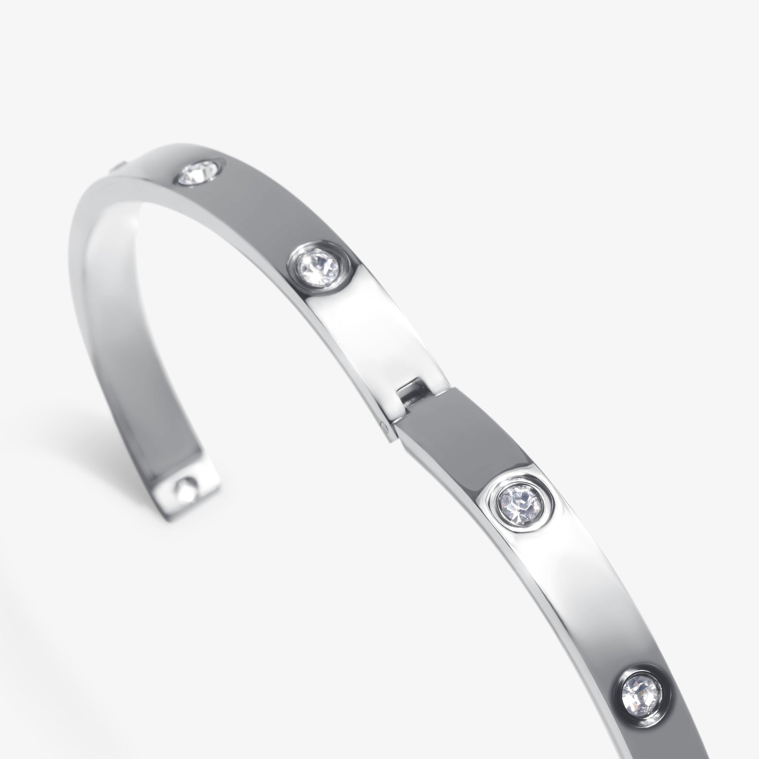 Amora Bangle  — Silver (alternate view)