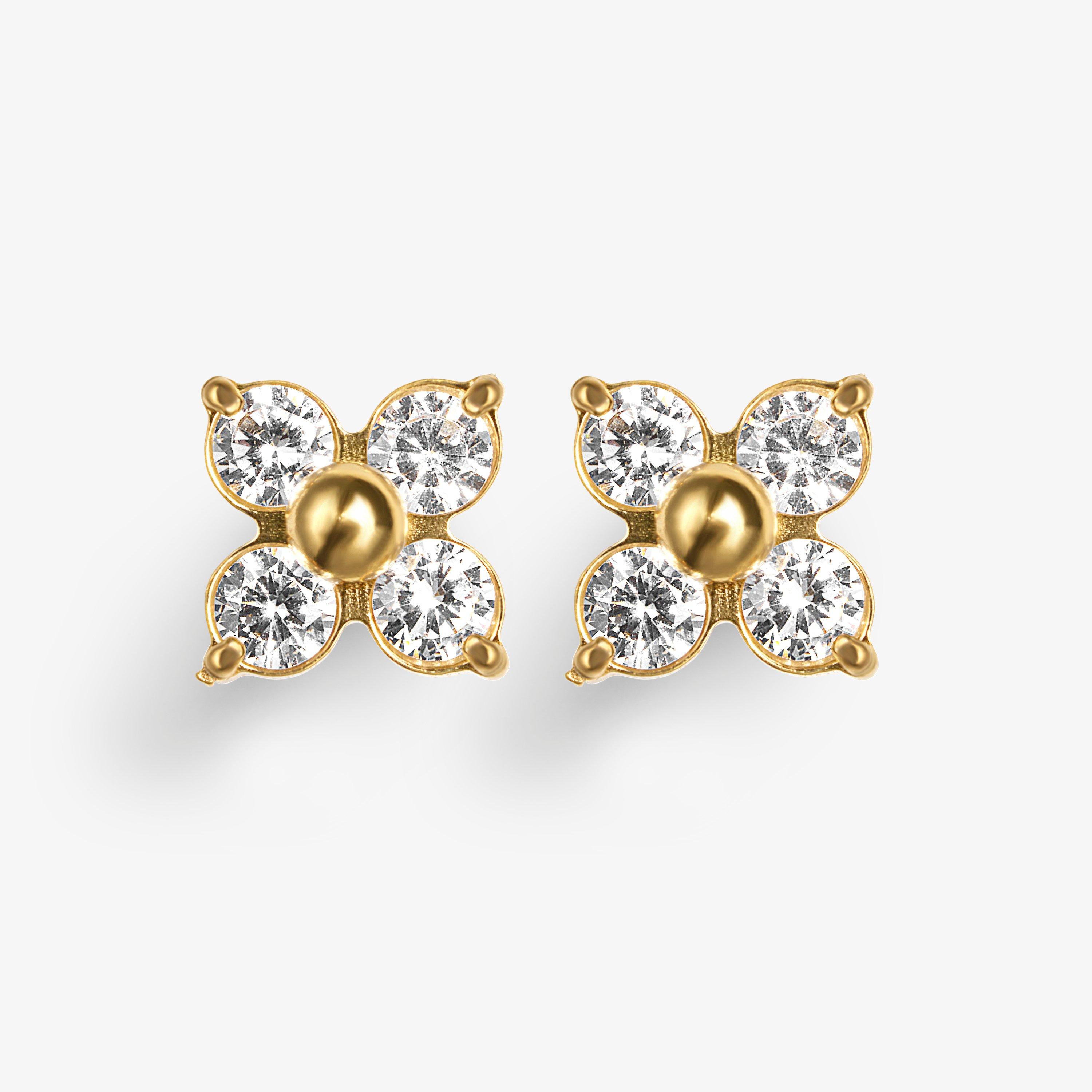 Blossom Stud Earrings Gold Earrings, view 1 of 2