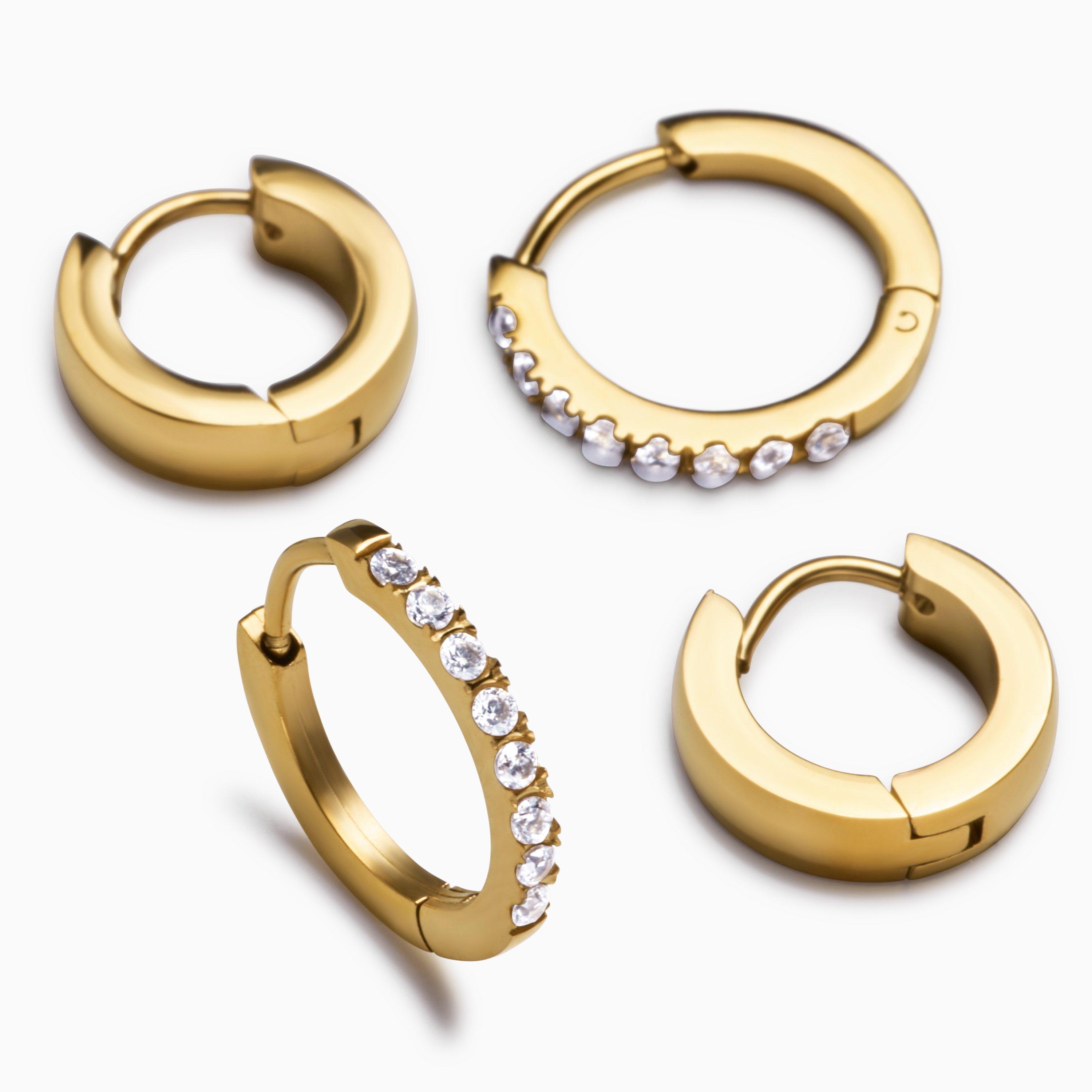 Bold Stack Earrings Two Pack — Gold