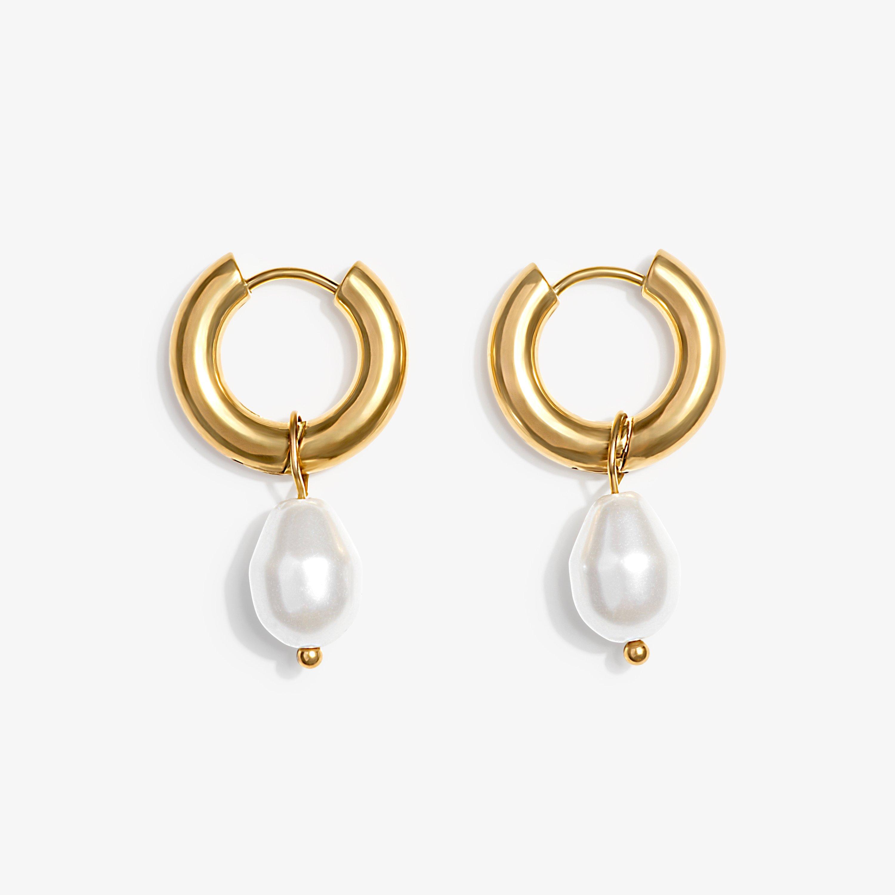 Charm Droplet Earrings Gold Earrings, view 1 of 2