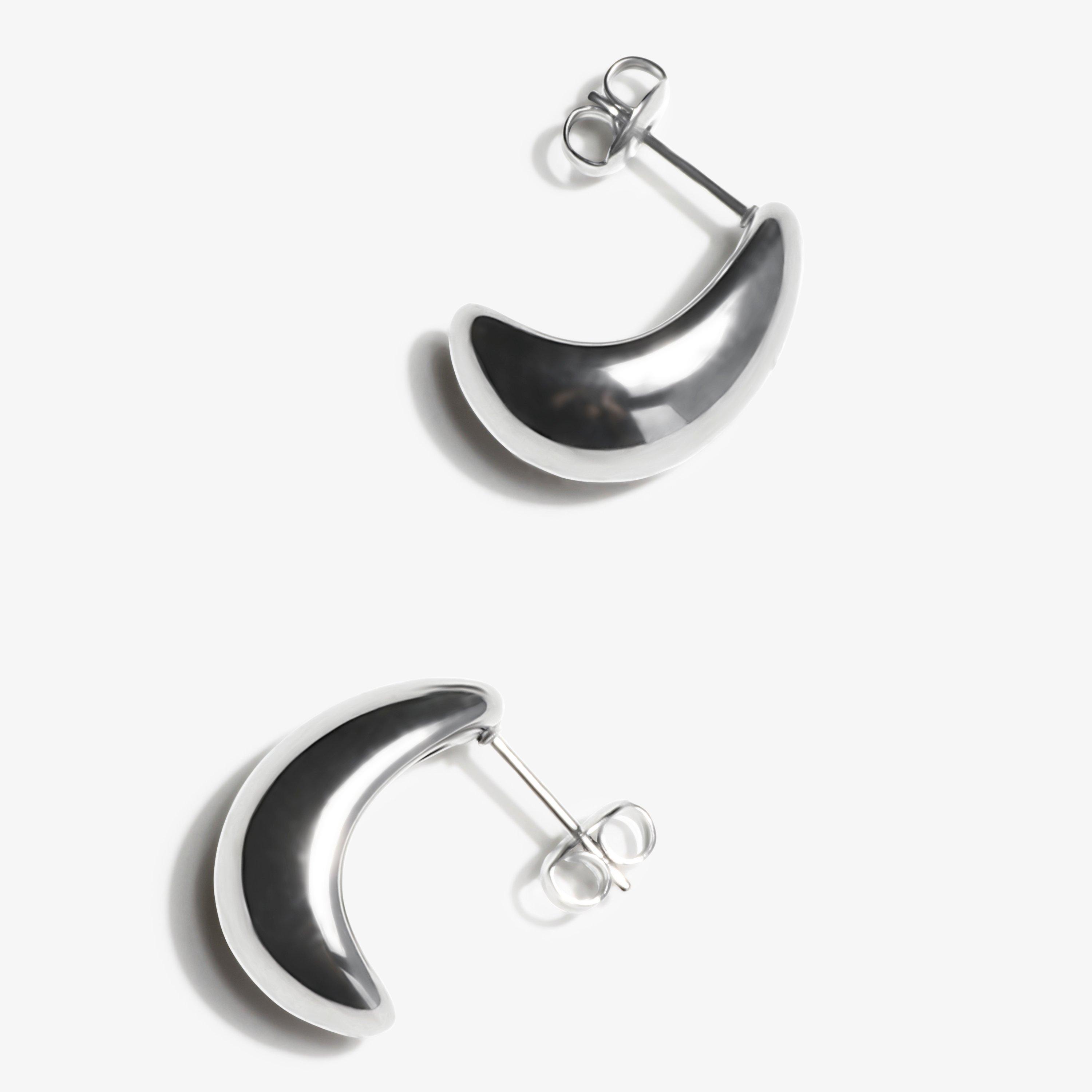 Chubby Huggie Earrings — Silver