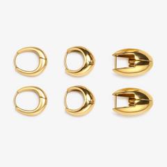 Chubby Stack Earrings Three Pack — Gold 1