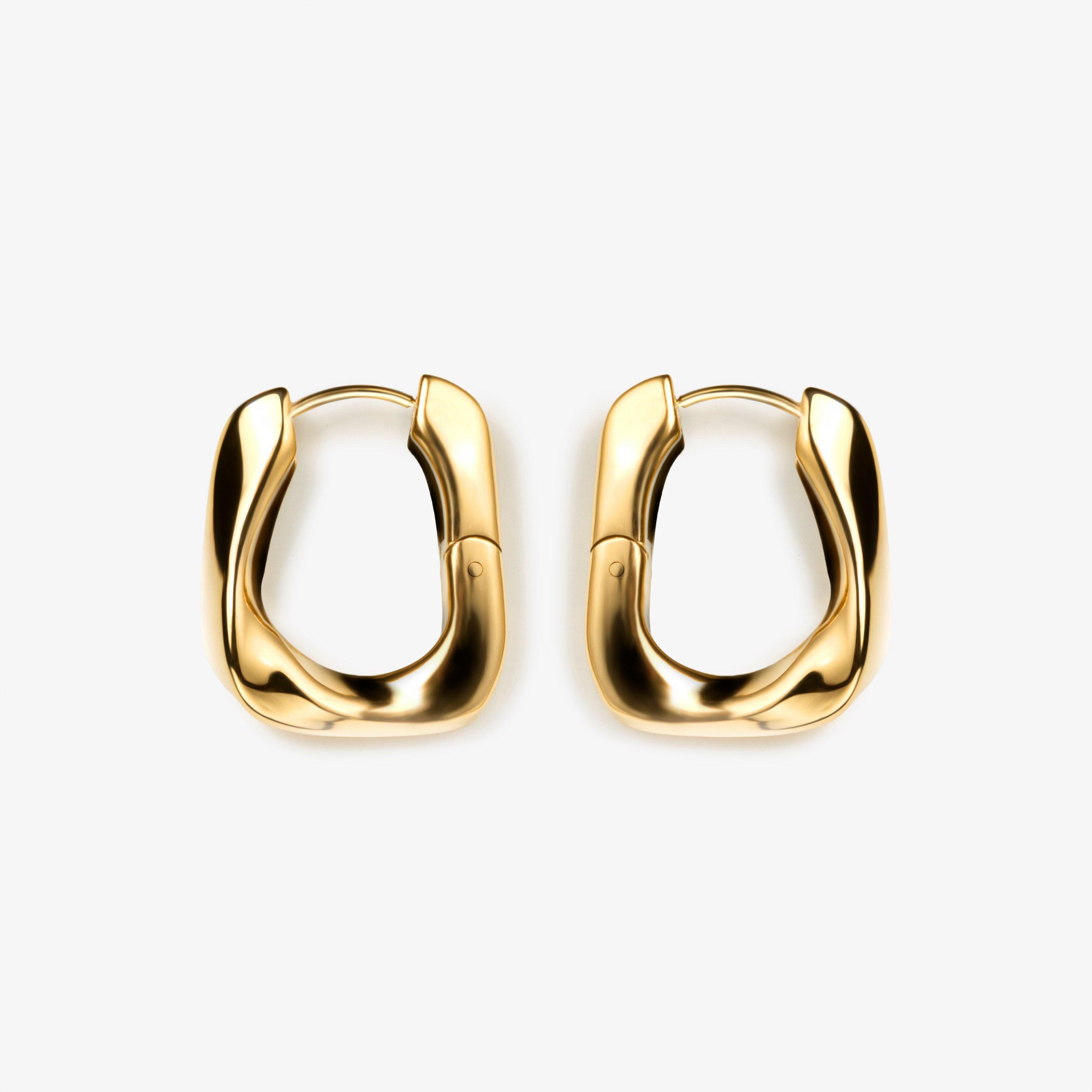 Chunky Loop Earrings  Gold Earrings, view 1 of 2